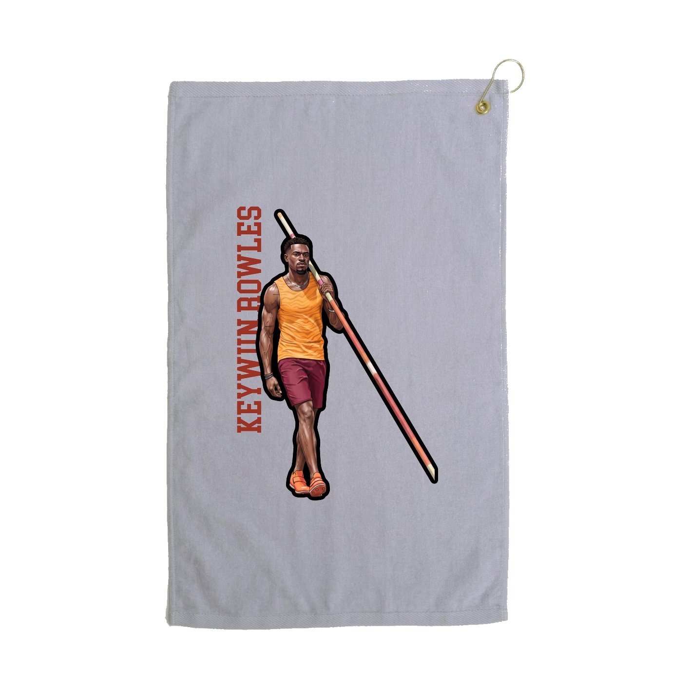 Golf Towel — Name Vertical in Grey