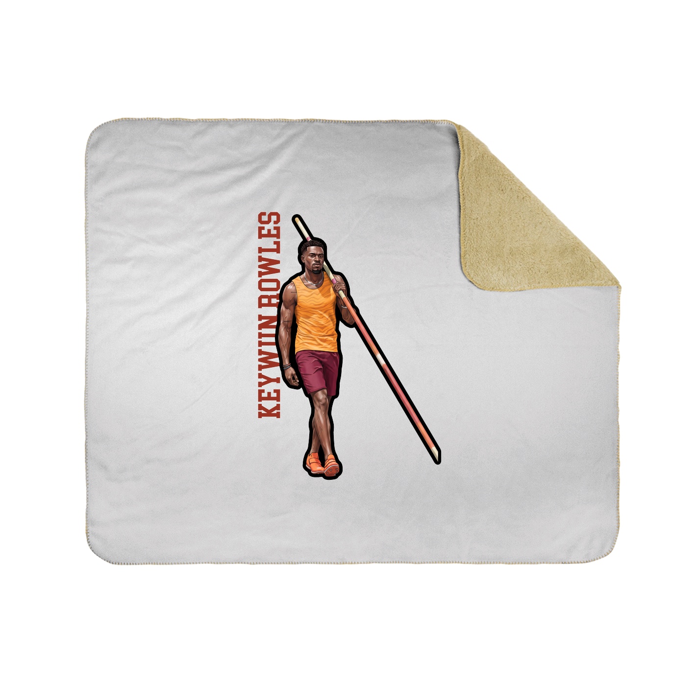 Throw Blanket — Name Vertical in White