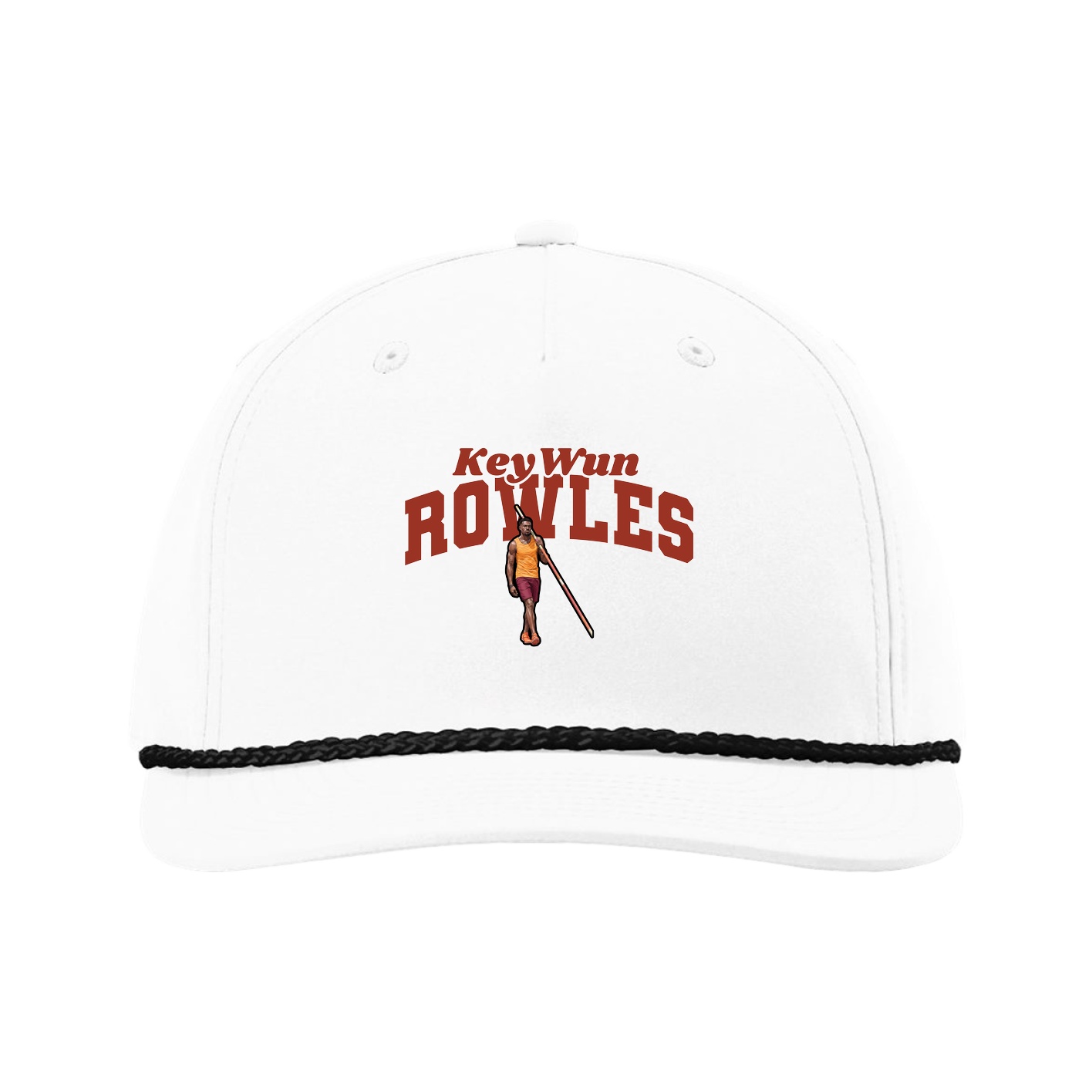 Five-Panel Classic Rope Cap — Signature Arch in White