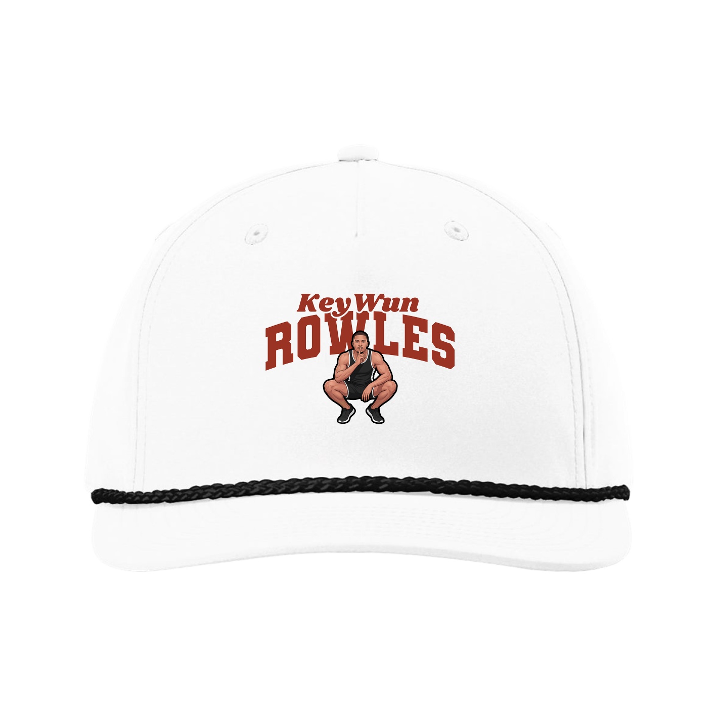 Five-Panel Classic Rope Cap — Signature Arch in White