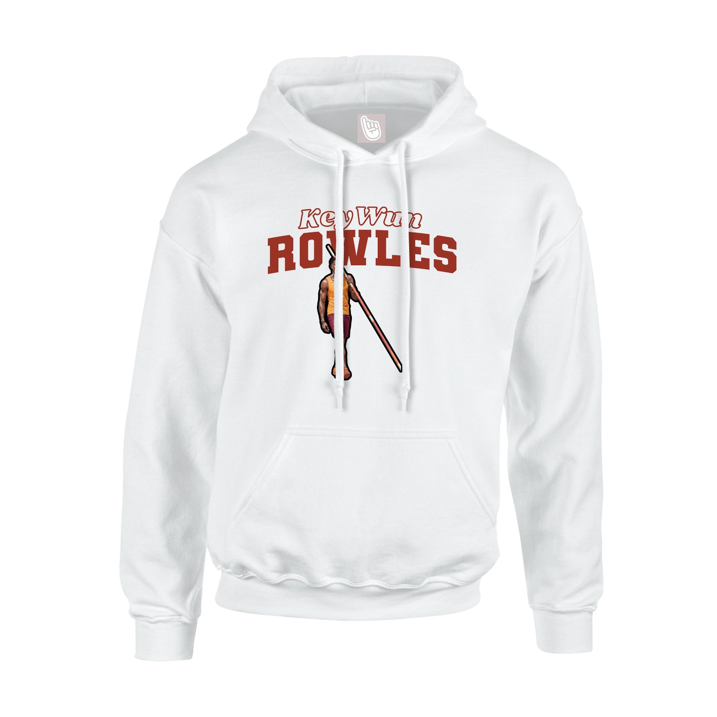 Youth Hoodie — Name Arch in White