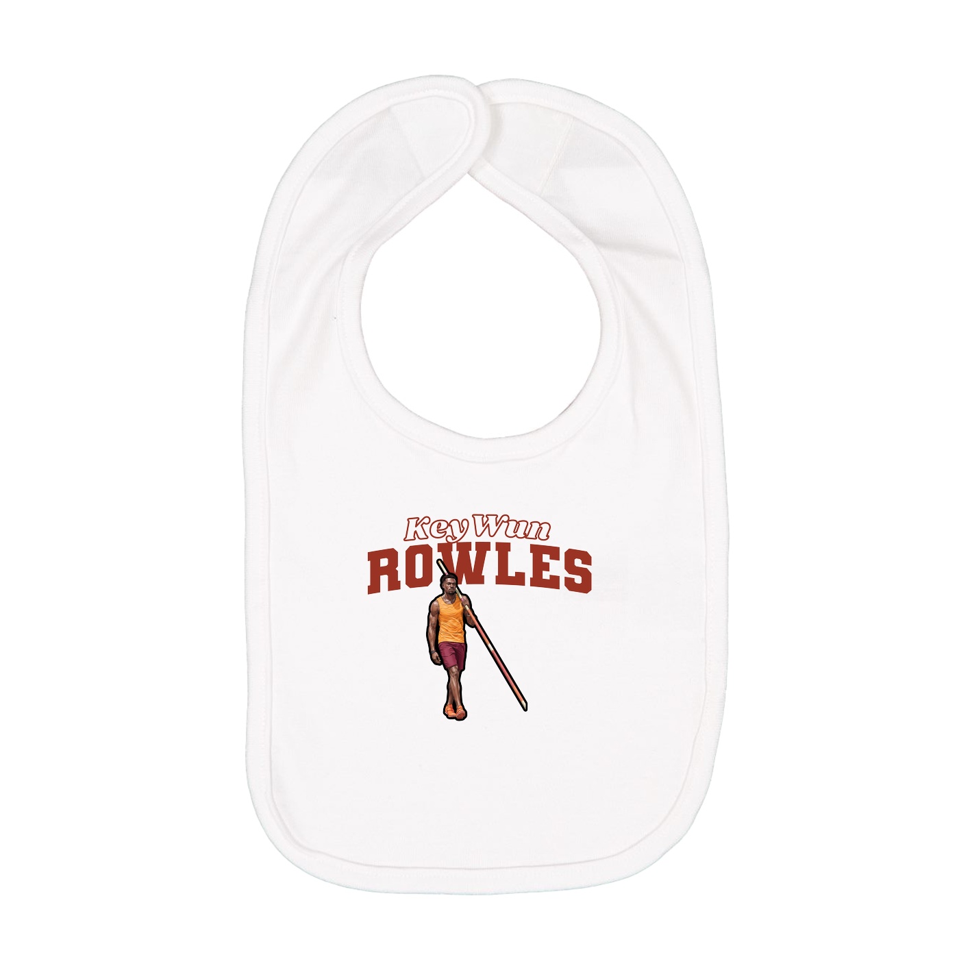 Infant Bib — Name Arch in White