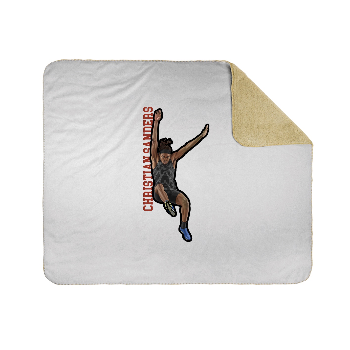 Throw Blanket — Name Vertical in White