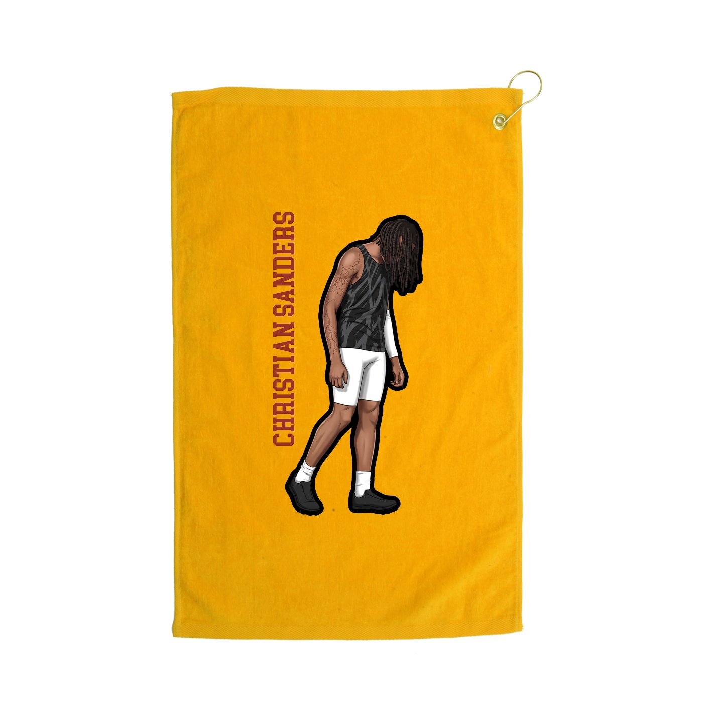 Golf Towel — Name Vertical in Gold