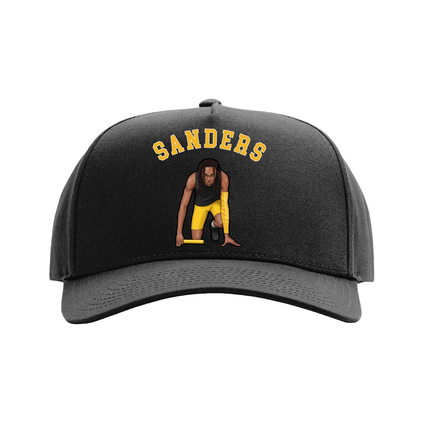 Full Fabric Five-Panel Champ Cap — Shirsey Arch in Black