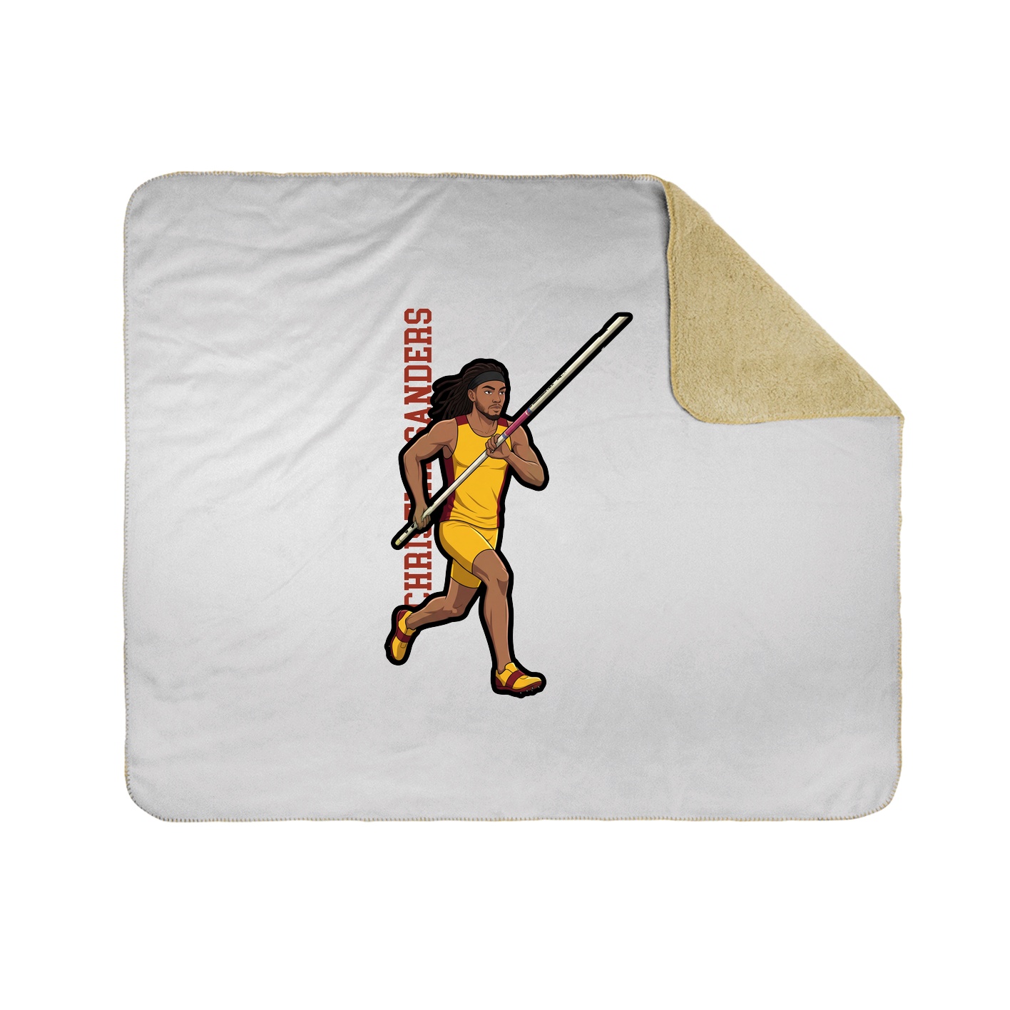 Throw Blanket — Name Vertical in White