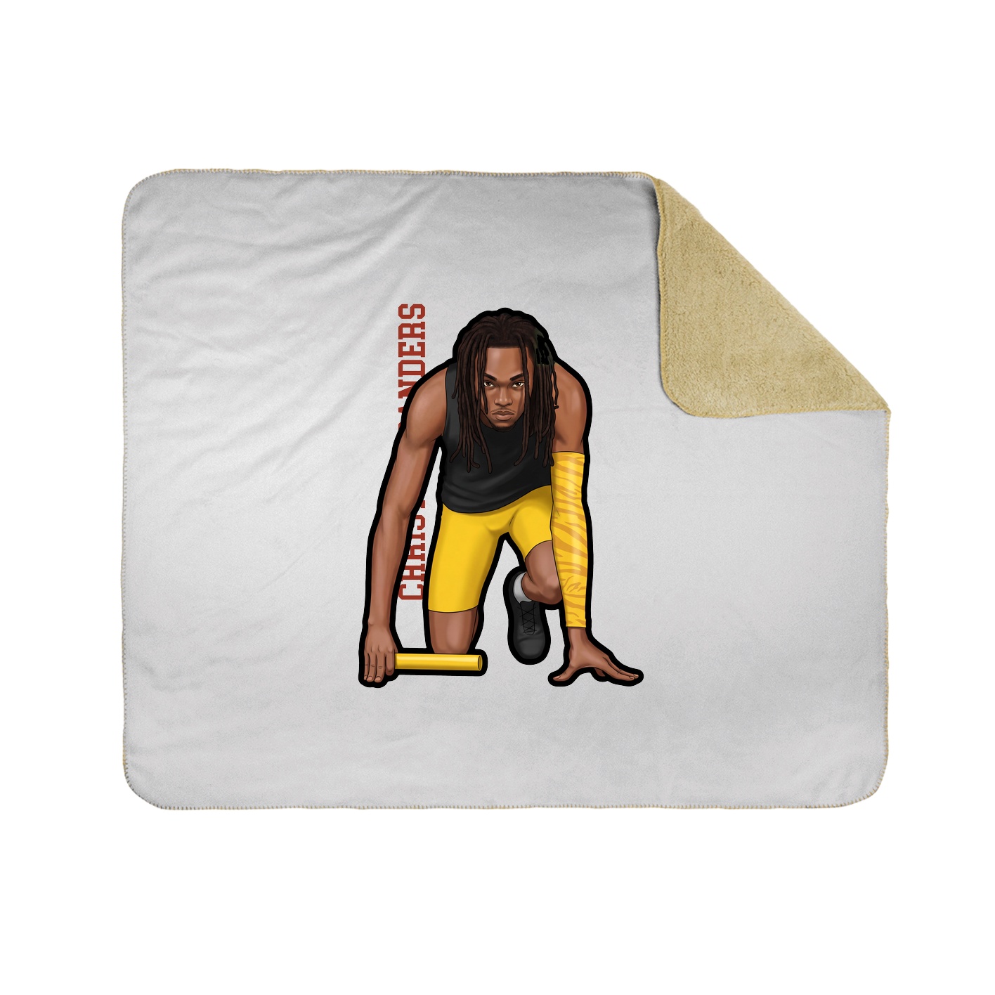 Throw Blanket — Name Vertical in White