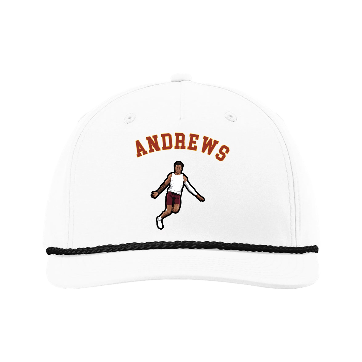 Five-Panel Classic Rope Cap — Shirsey Arch in White