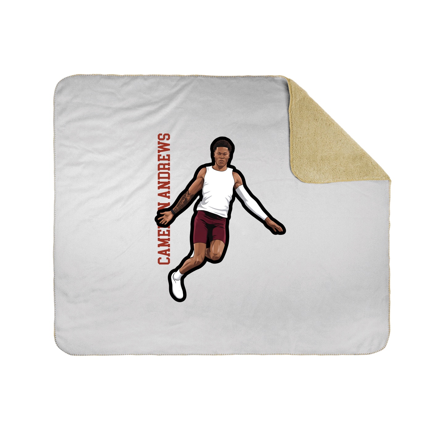 Throw Blanket — Name Vertical in White