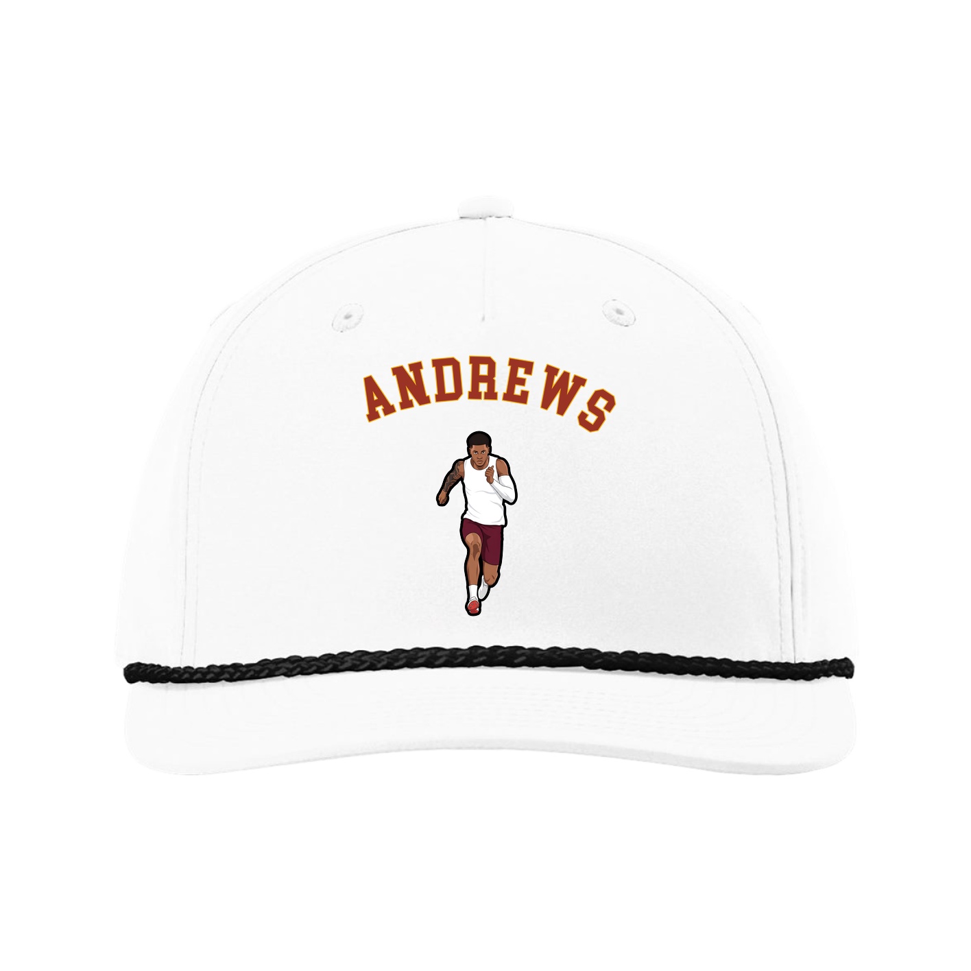 Five-Panel Classic Rope Cap — Shirsey Arch in White
