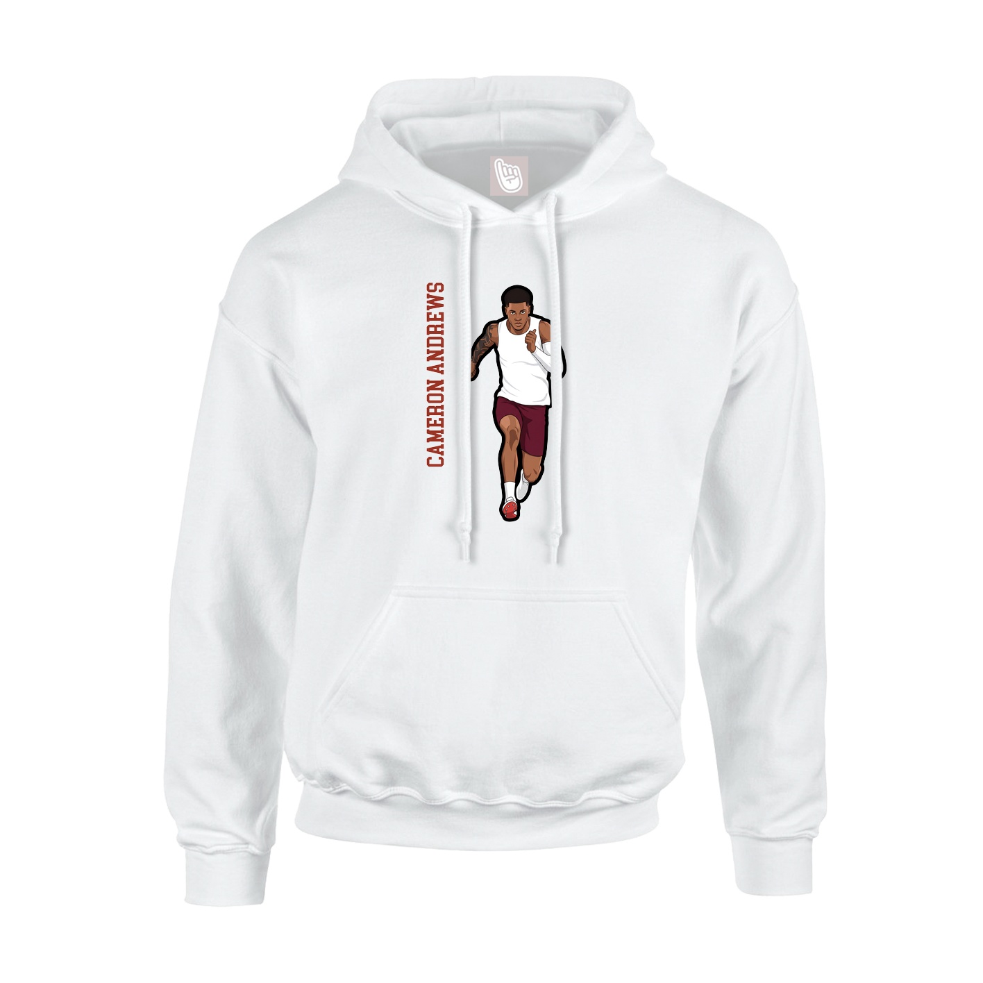 Youth Hoodie — Name Vertical in White