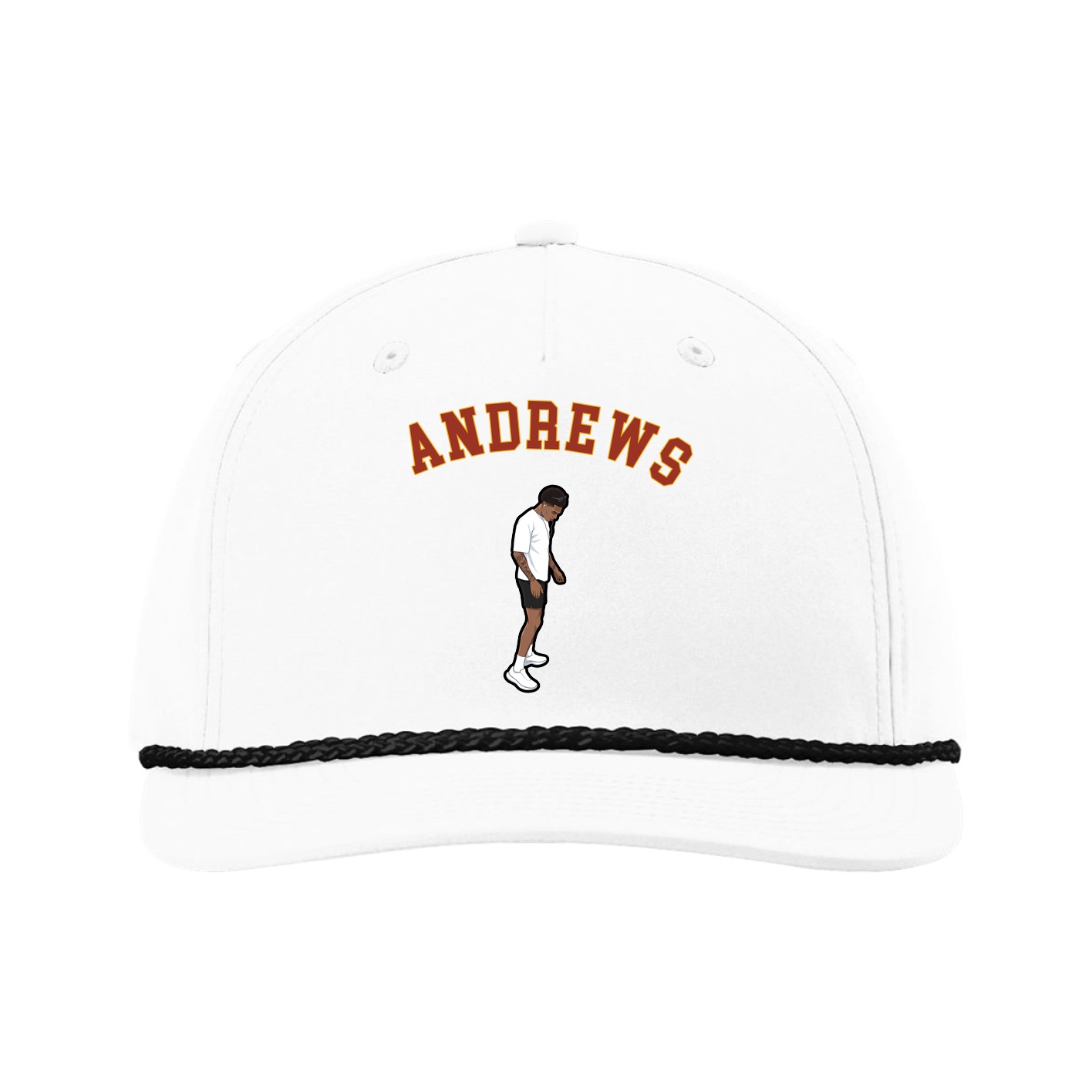 Five-Panel Classic Rope Cap — Shirsey Arch in White