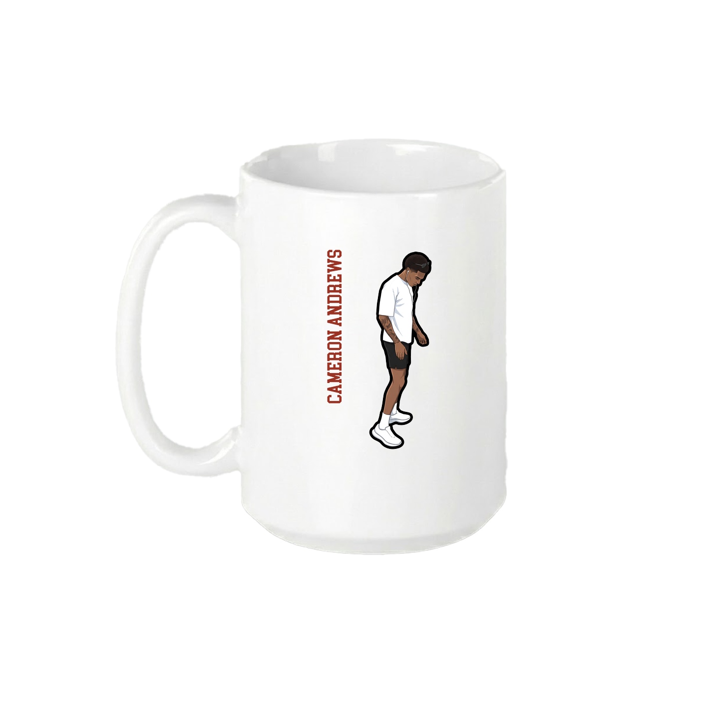 15oz Coffee Mug — Name Vertical in White