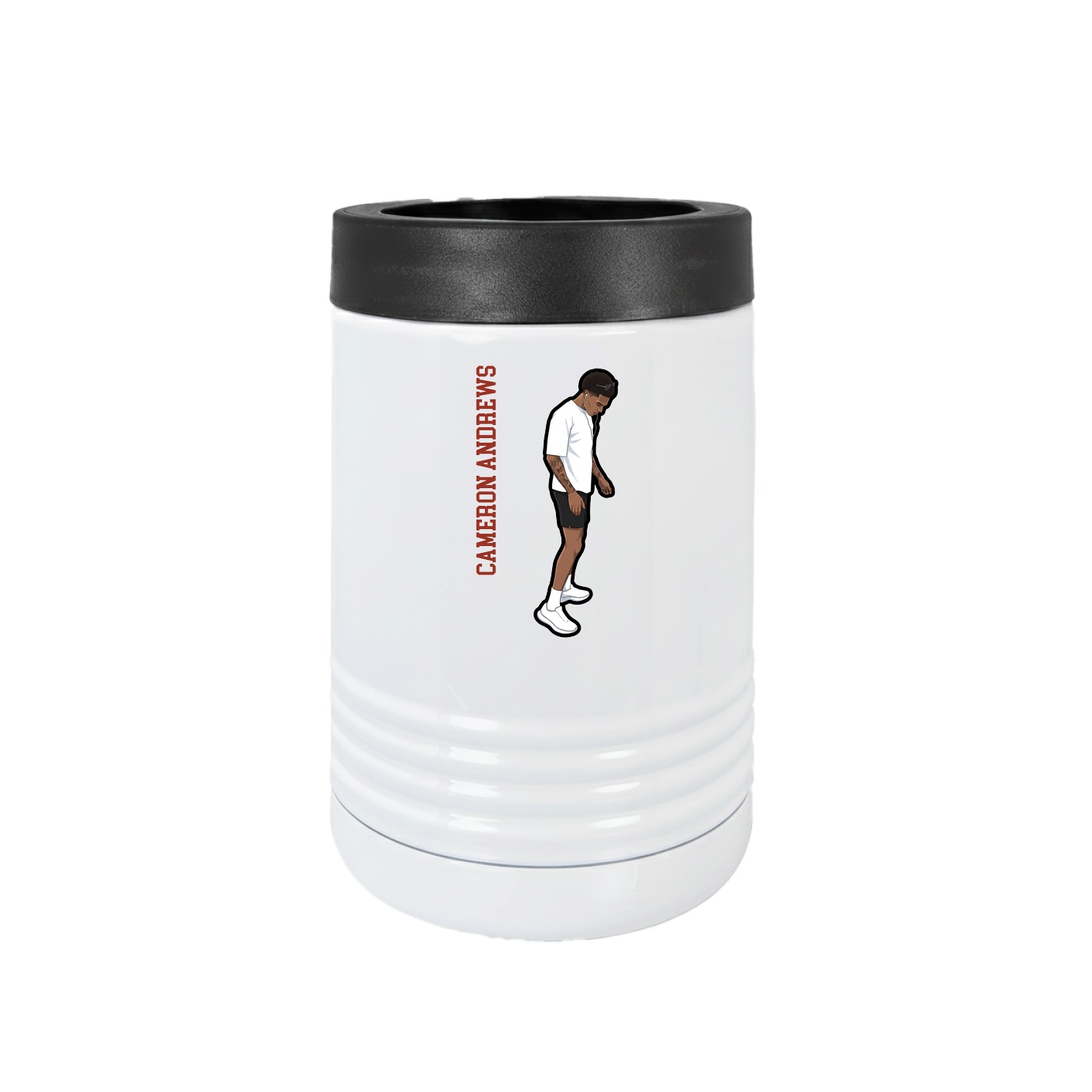 Beverage Holder — Name Vertical in White