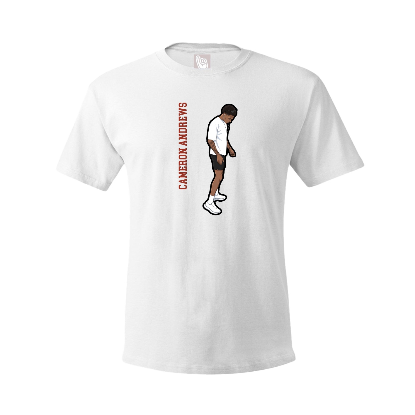 Tee — Name Vertical in White