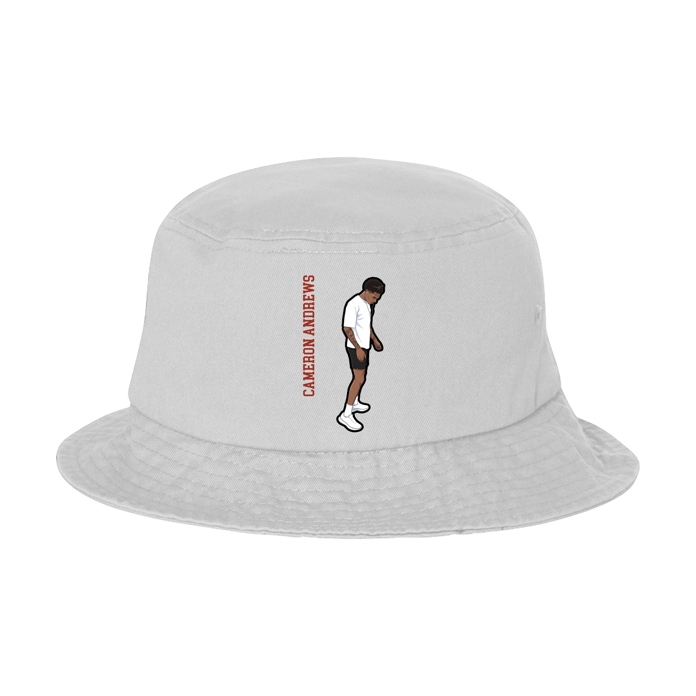 Bucket Cap — Name Vertical in White