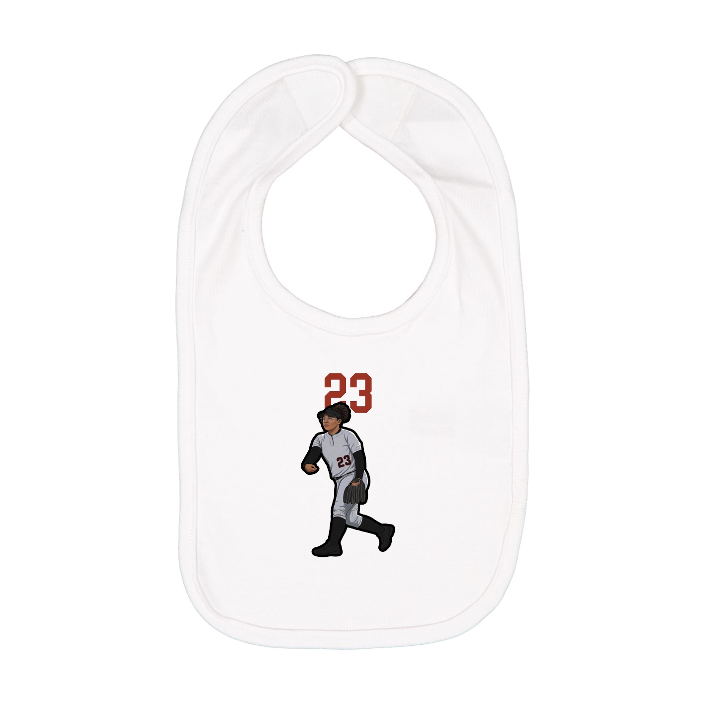 Infant Bib — Number Top in White