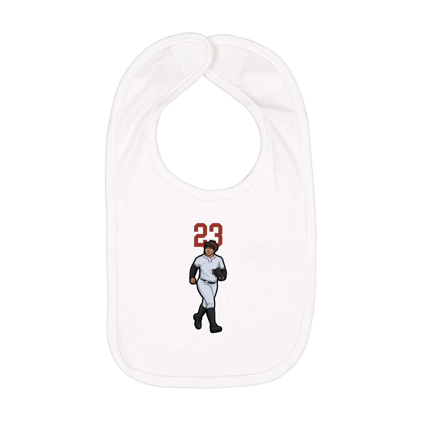 Infant Bib — Number Top in White