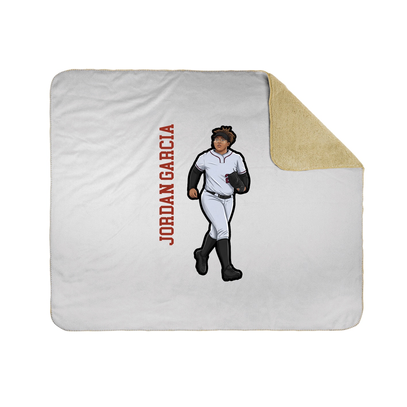 Throw Blanket — Name Vertical in White