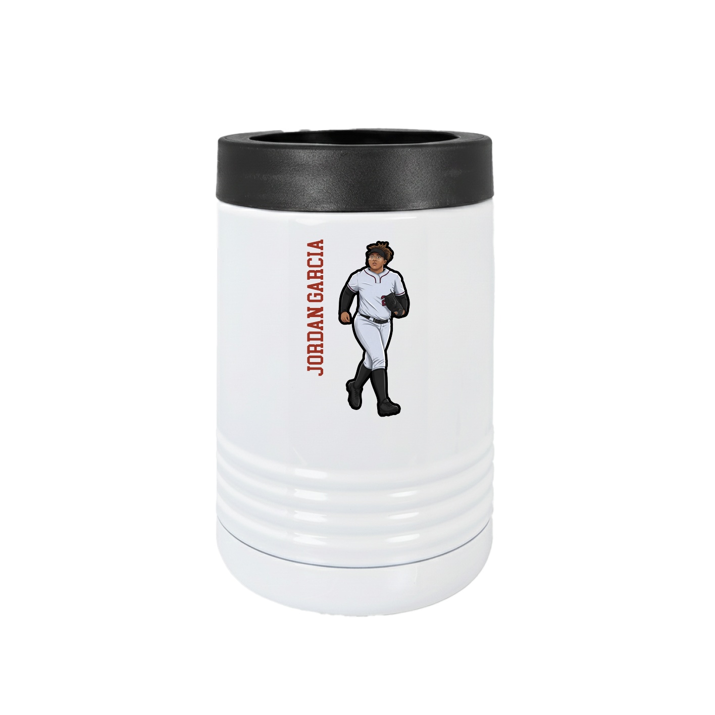 Beverage Holder — Name Vertical in White