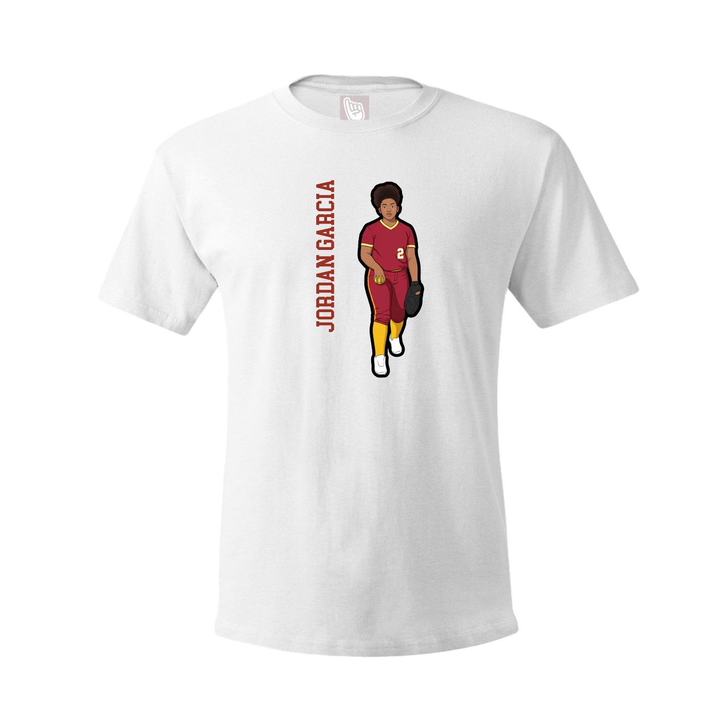 Tee — Name Vertical in White