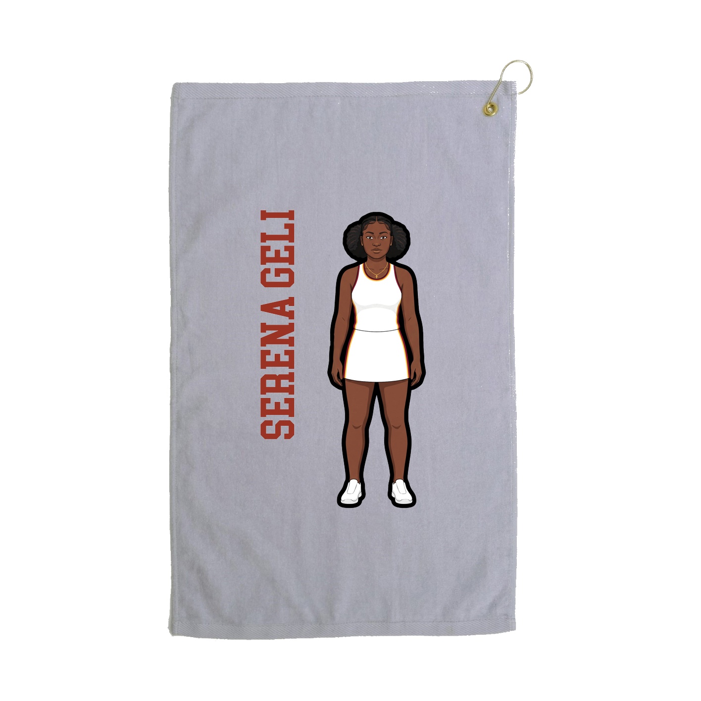 Golf Towel — Name Vertical in Grey