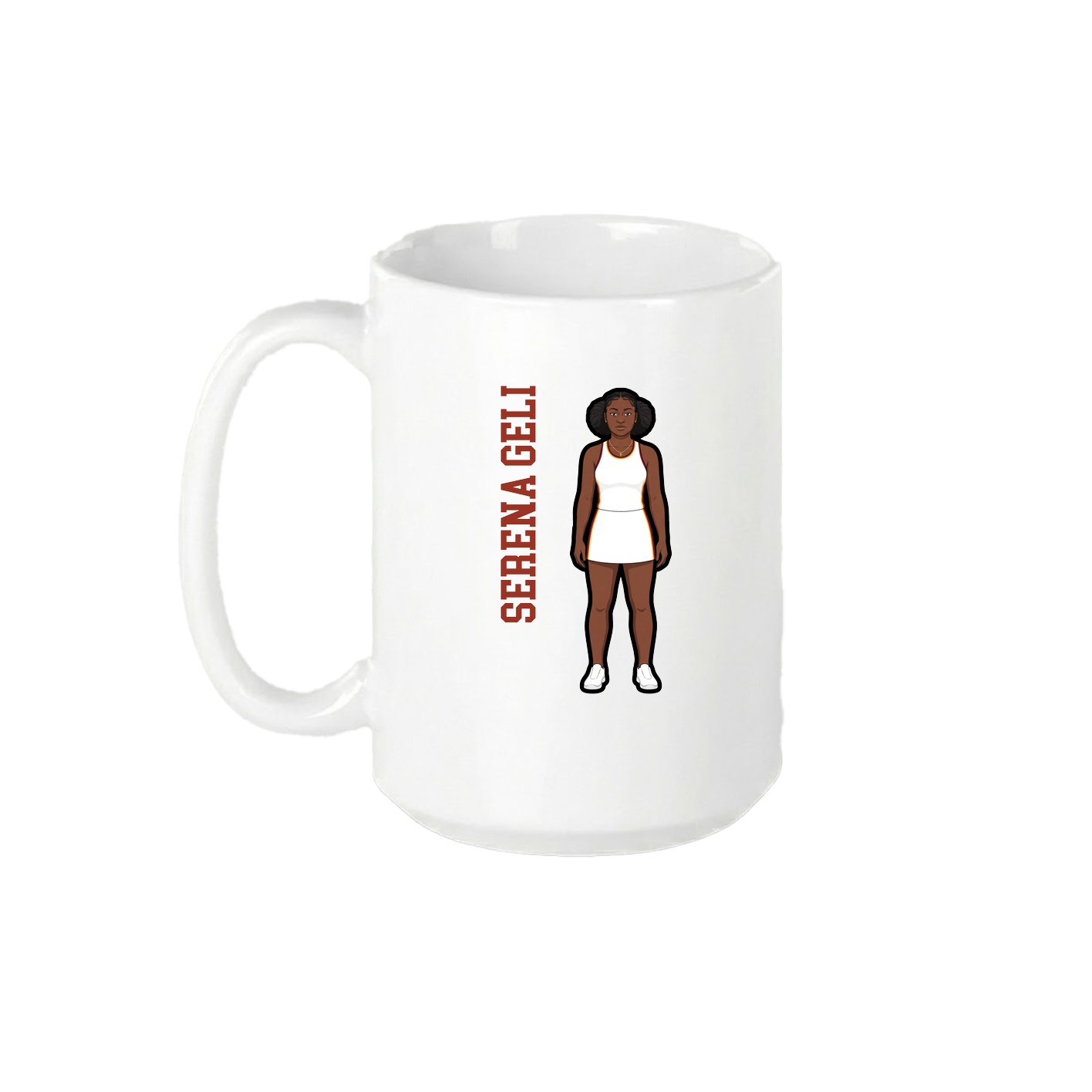 15oz Coffee Mug — Name Vertical in White