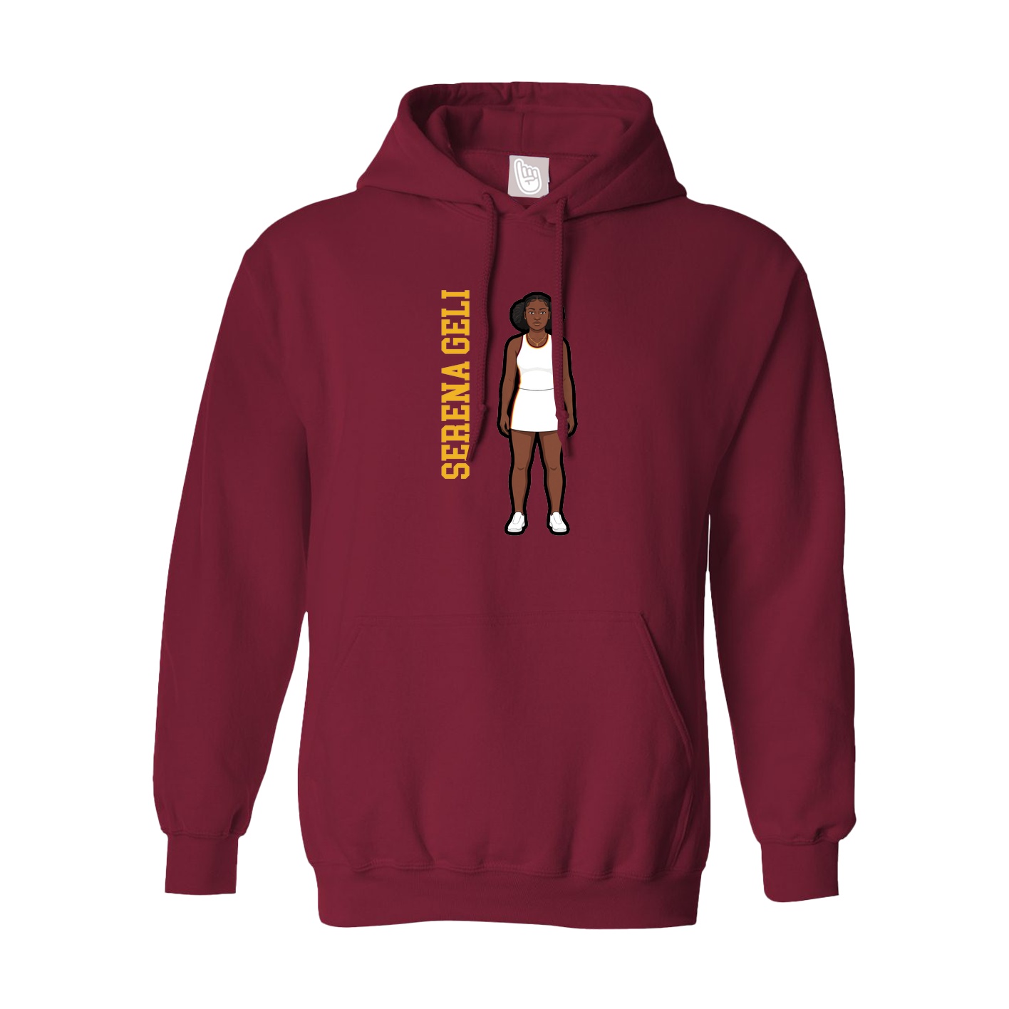 Hoodie — Name Vertical in Cardinal