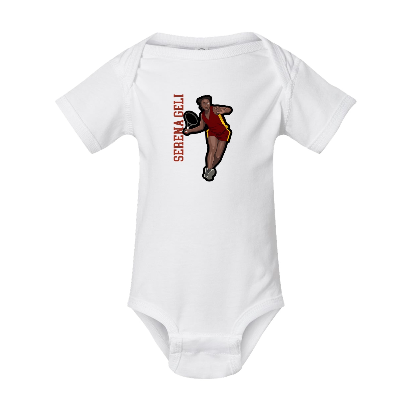 Baby Onesie — Name Vertical in White