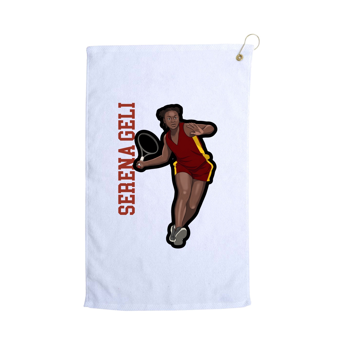 Golf Towel — Name Vertical in White