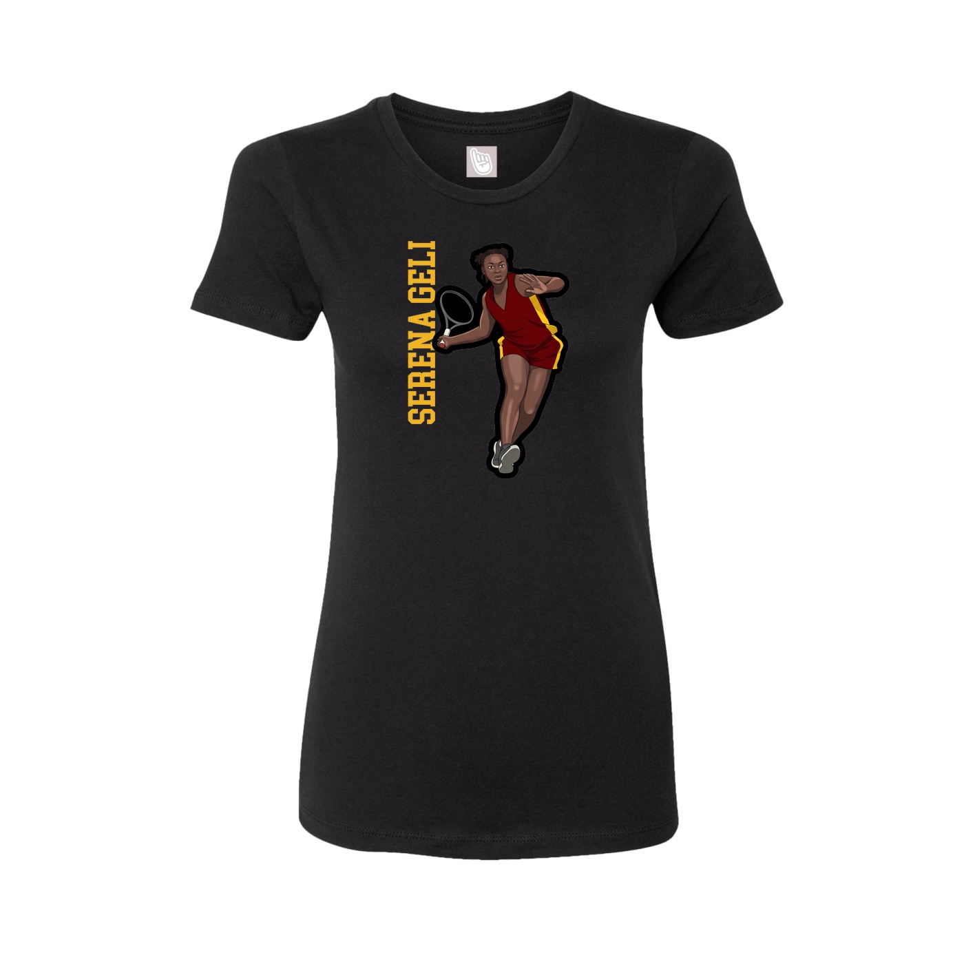 Fitted Women's Tee — Name Vertical in Black
