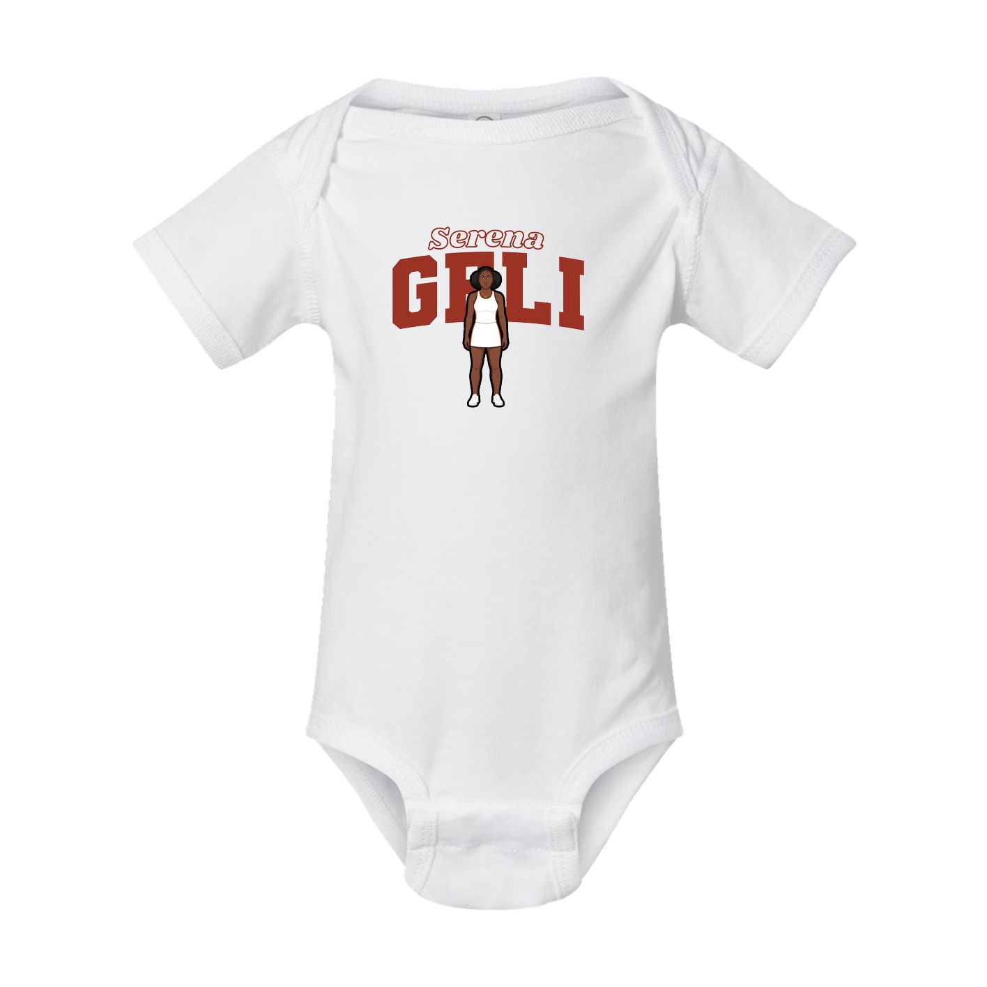 Baby Onesie — Name Arch in White