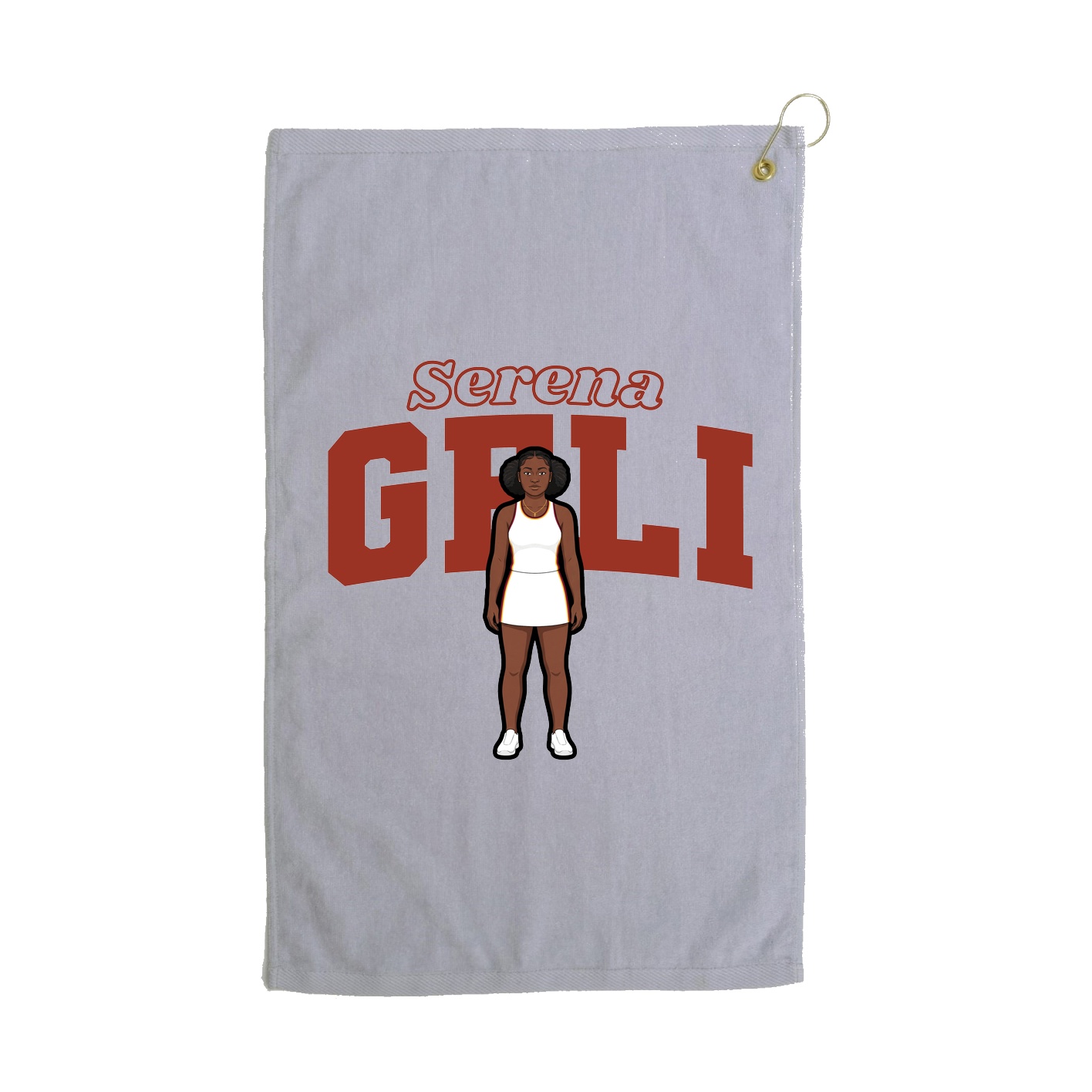 Golf Towel — Name Arch in Grey