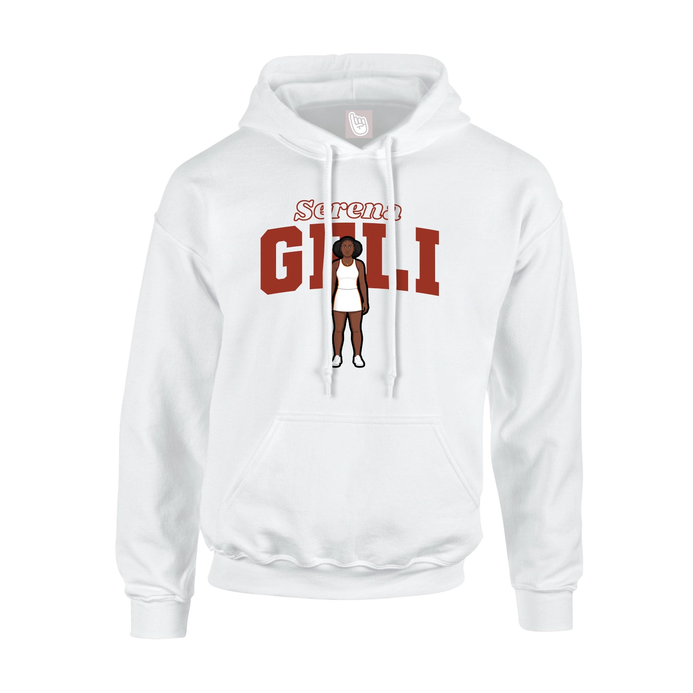 Youth Hoodie — Name Arch in White