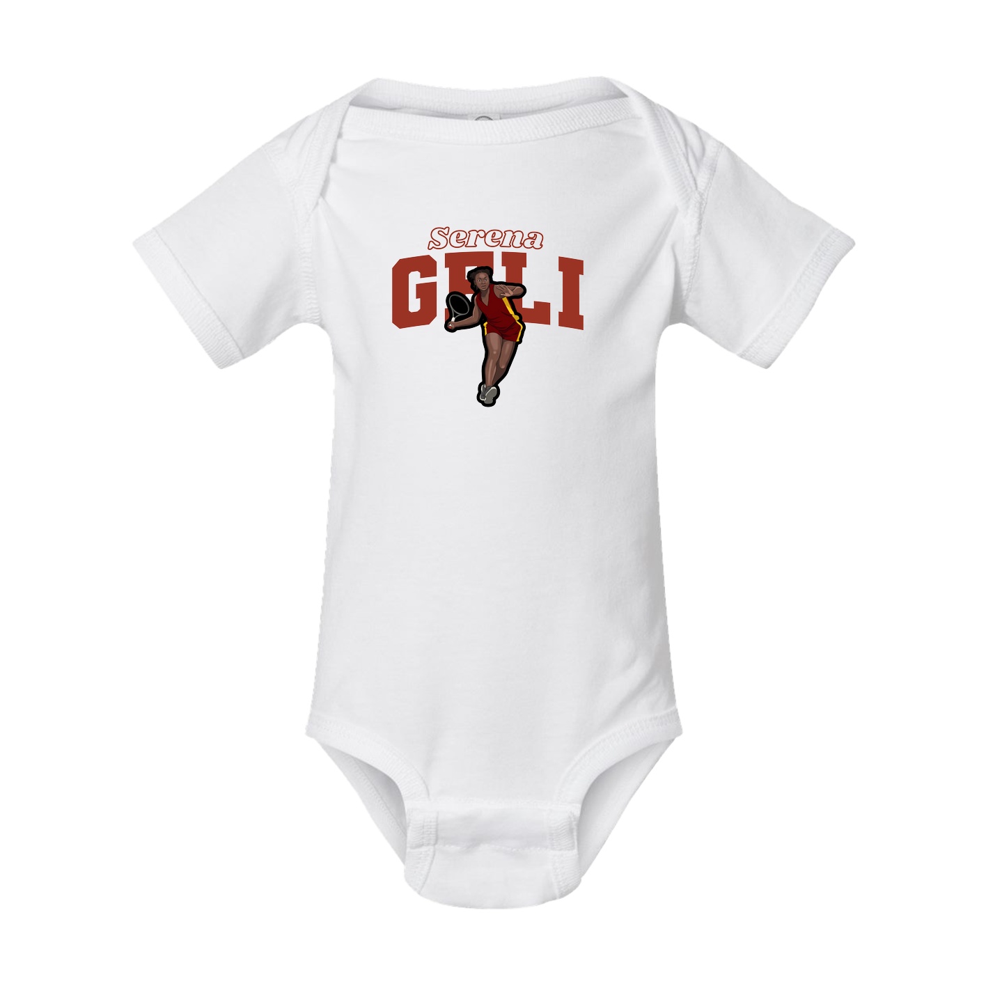 Baby Onesie — Name Arch in White