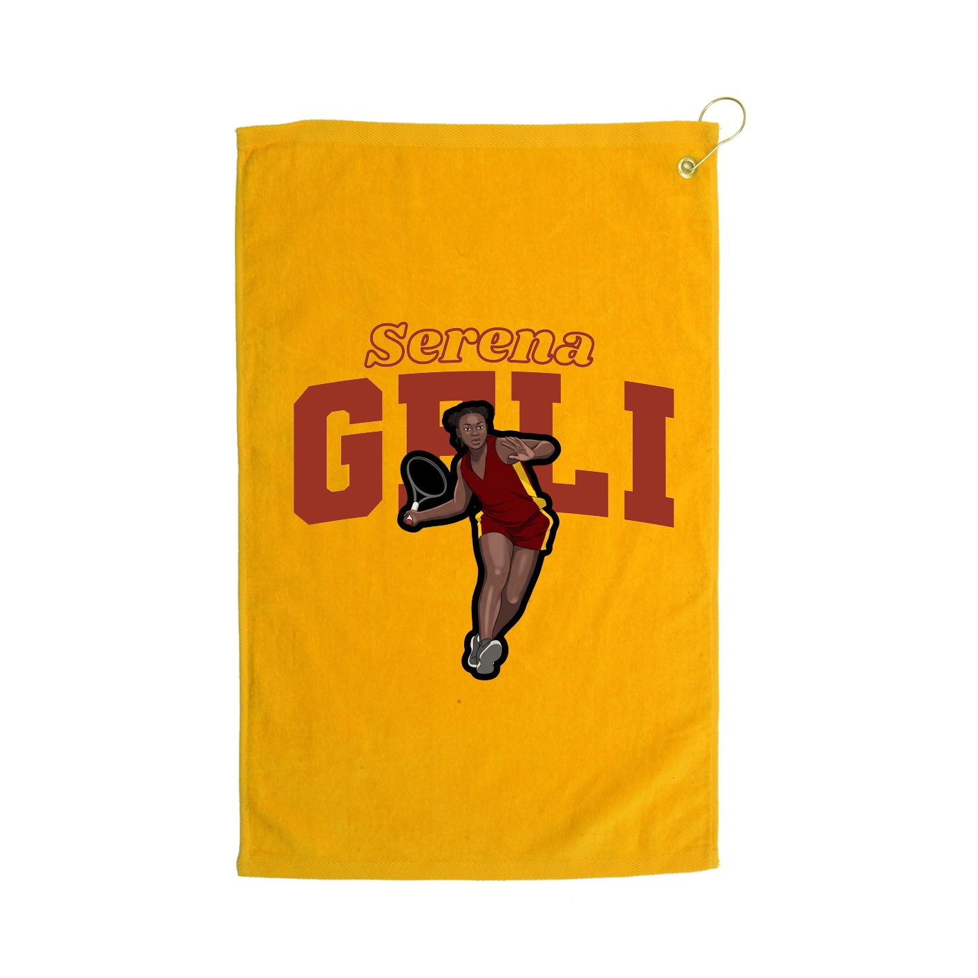 Golf Towel — Name Arch in Gold