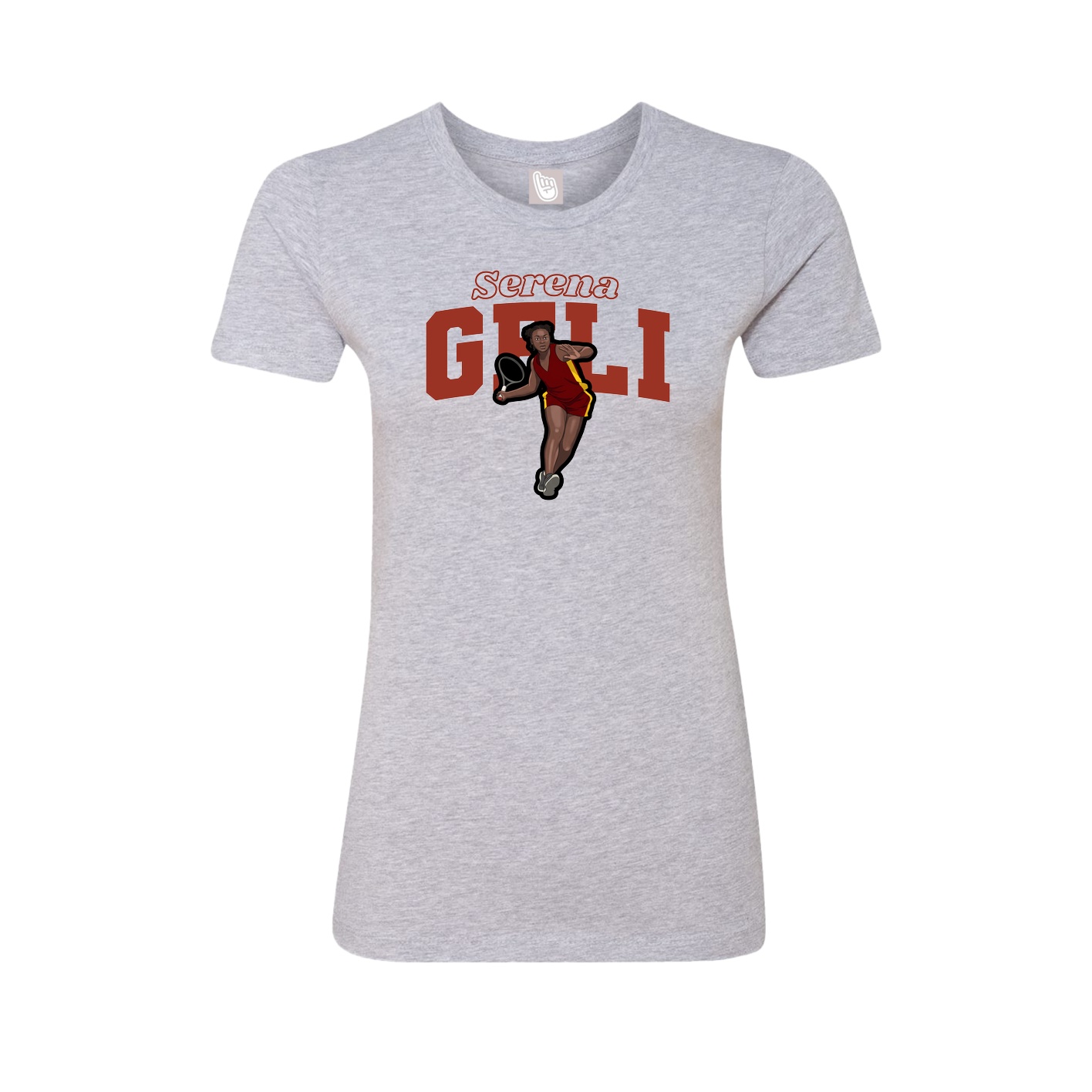 Fitted Women's Tee — Name Arch in Grey