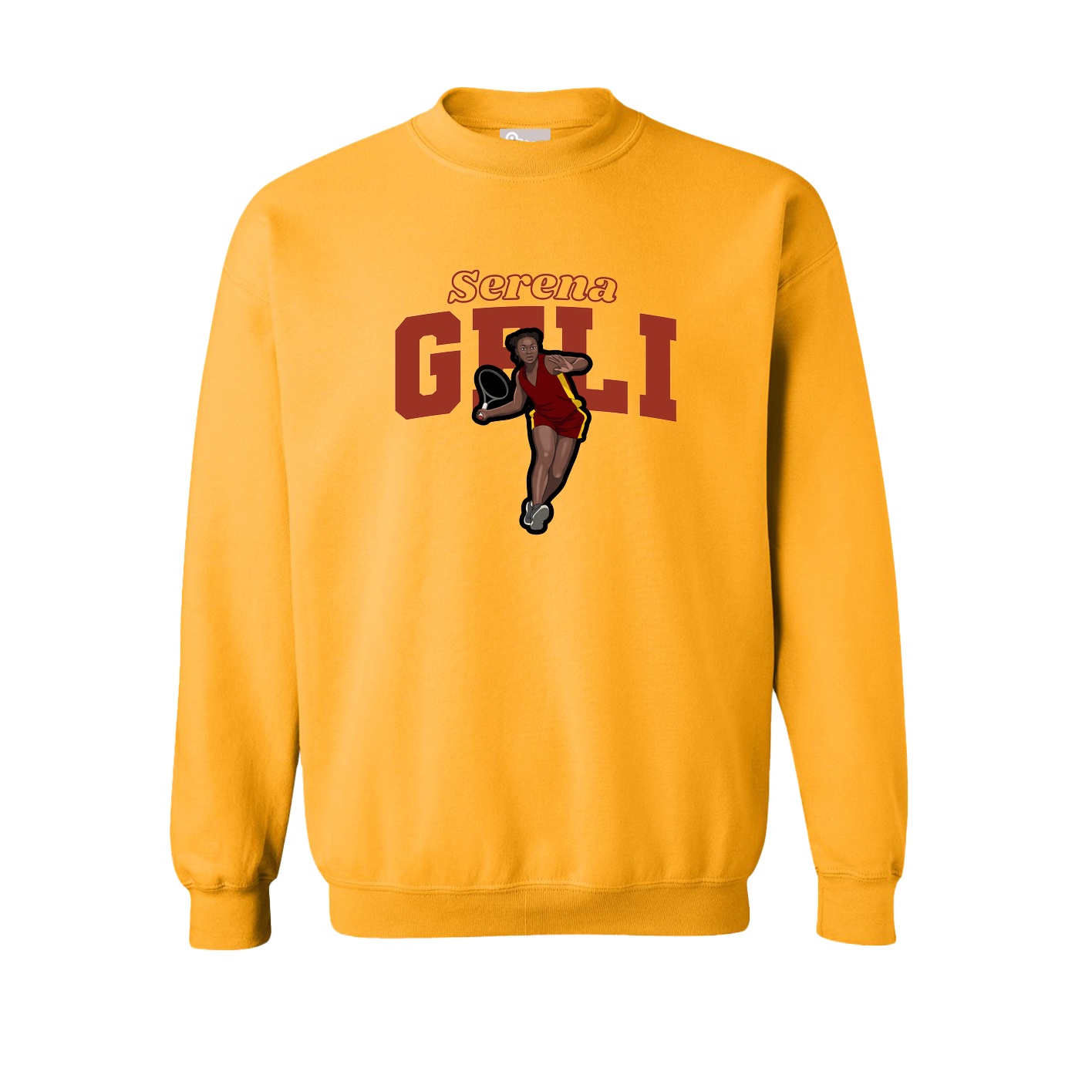 Fleece Crew — Name Arch in Gold