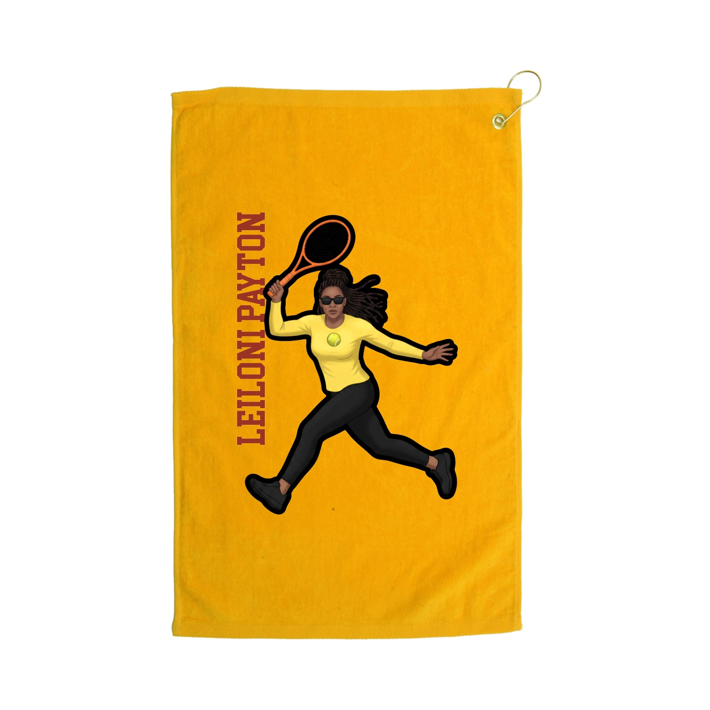 Golf Towel — Name Vertical in Gold