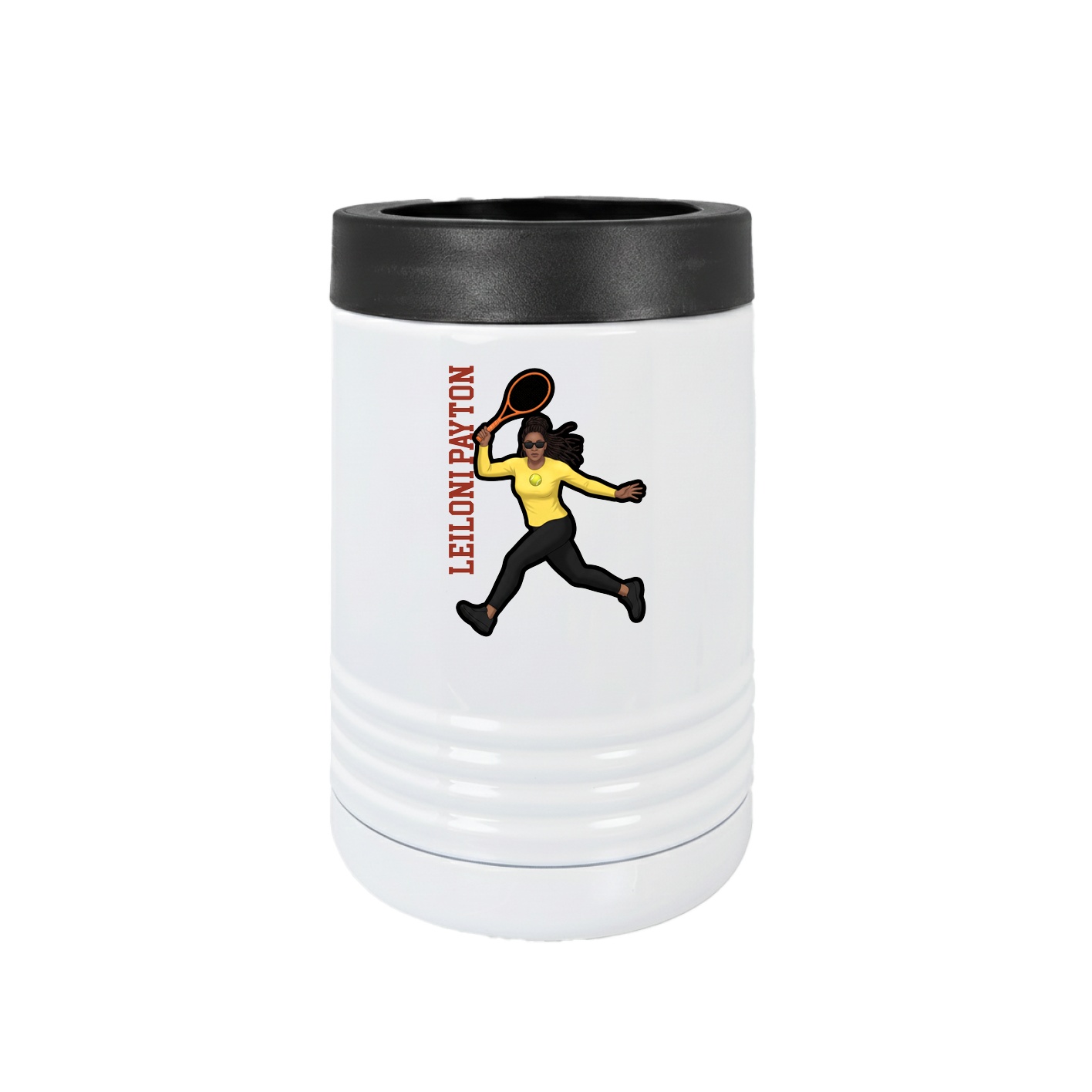 Beverage Holder — Name Vertical in White