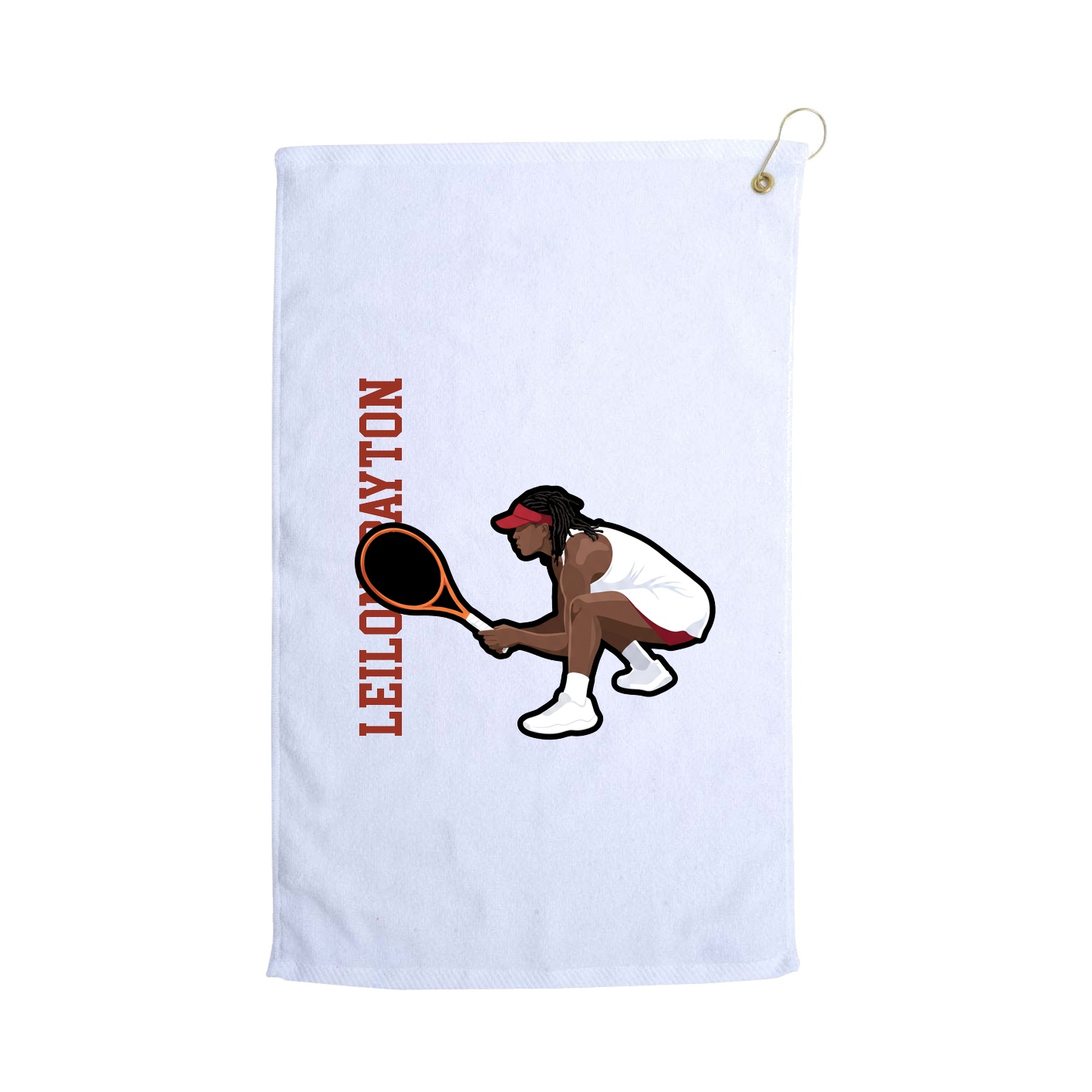 Golf Towel — Name Vertical in White