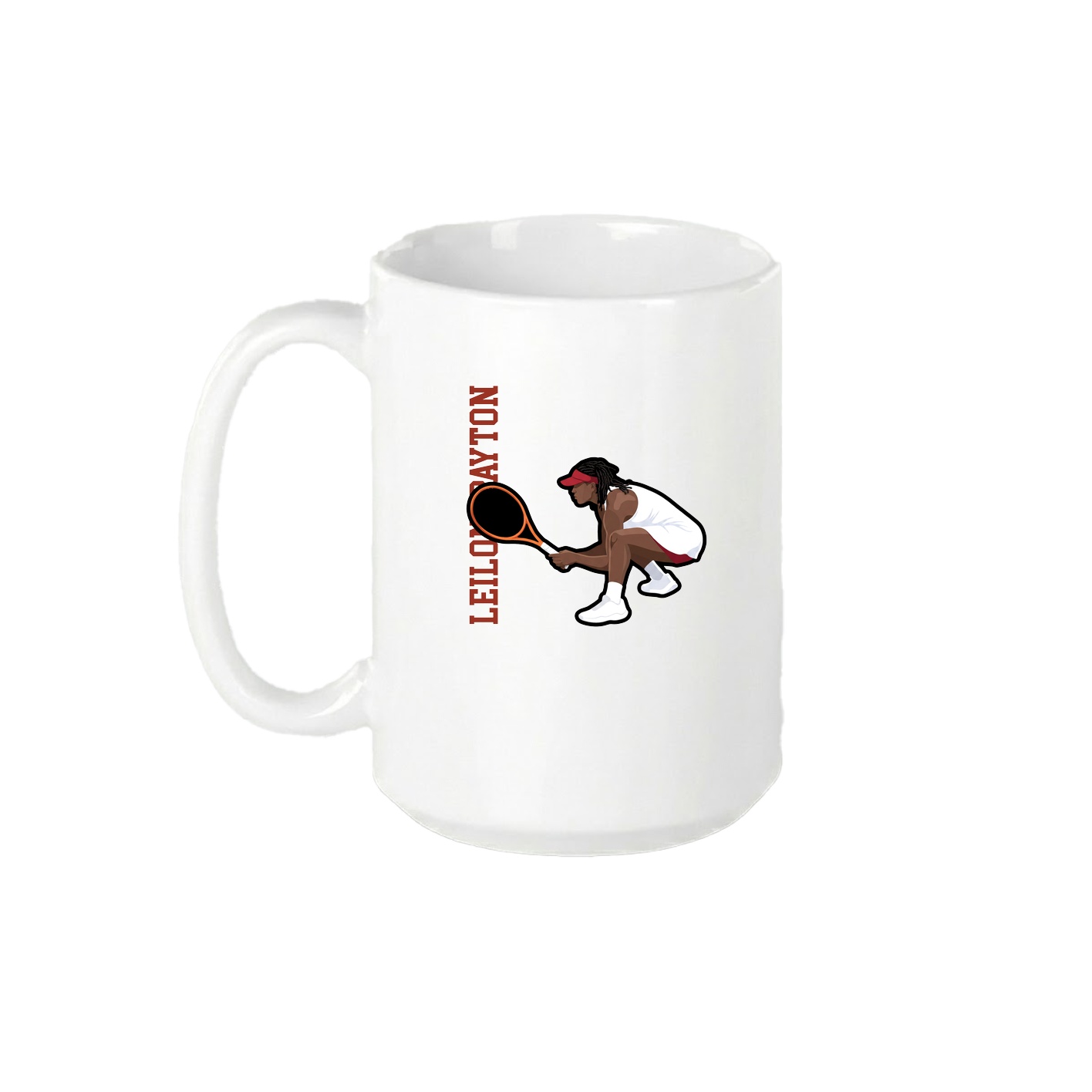 15oz Coffee Mug — Name Vertical in White