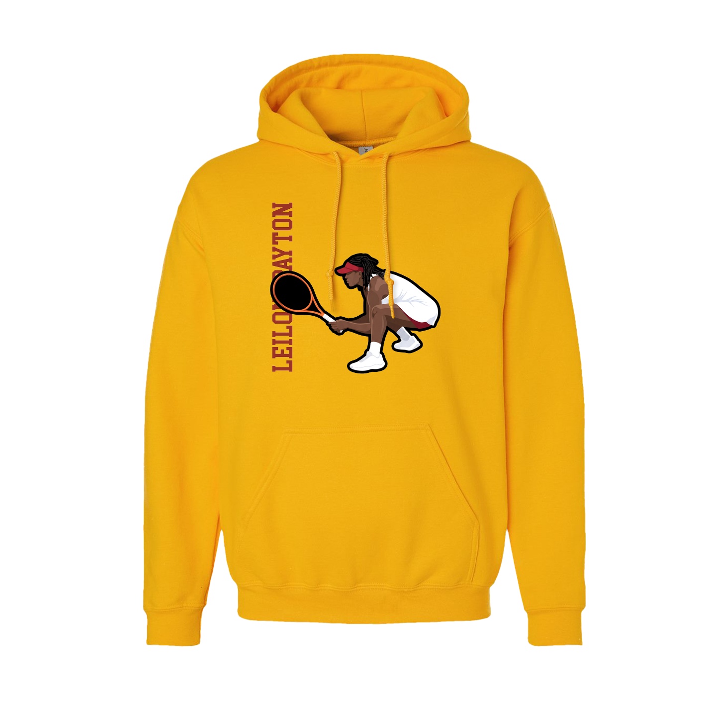 Youth Hoodie — Name Vertical in Gold