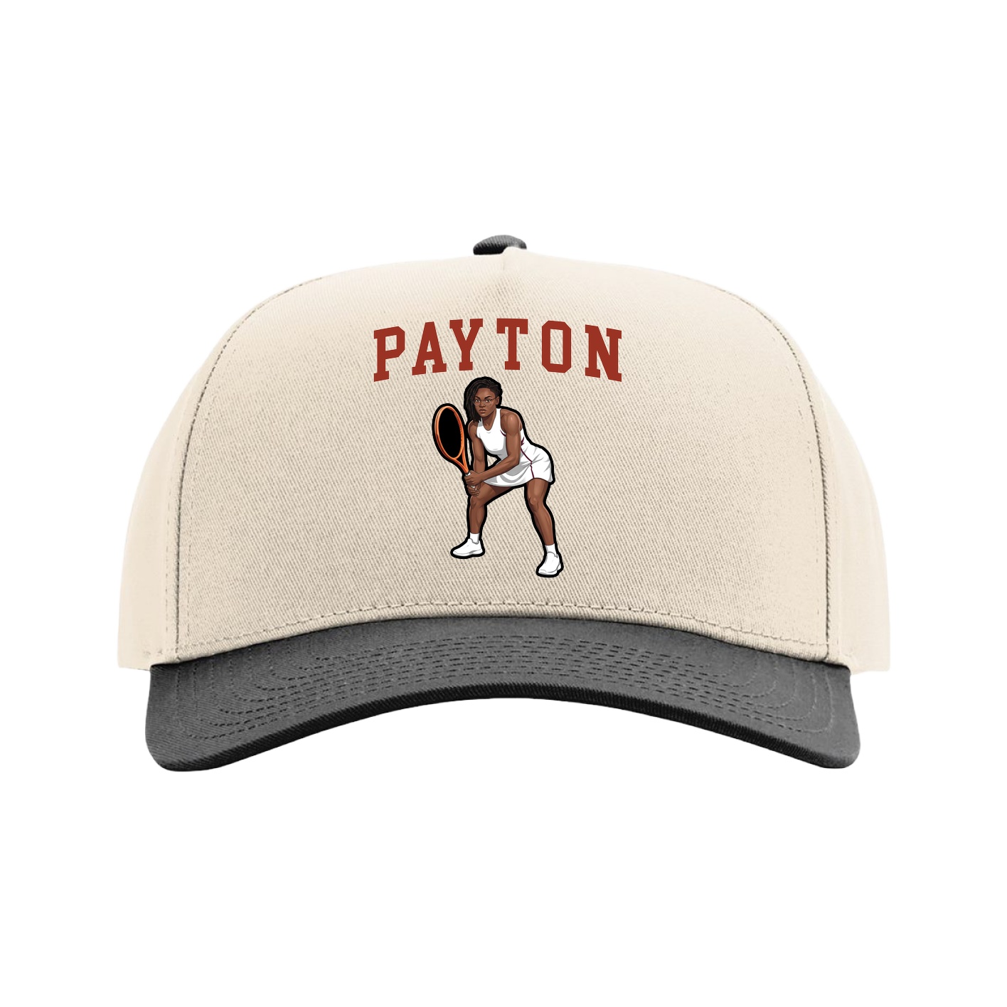 Full Fabric Five-Panel Champ Cap — Shirsey in Cream/Black