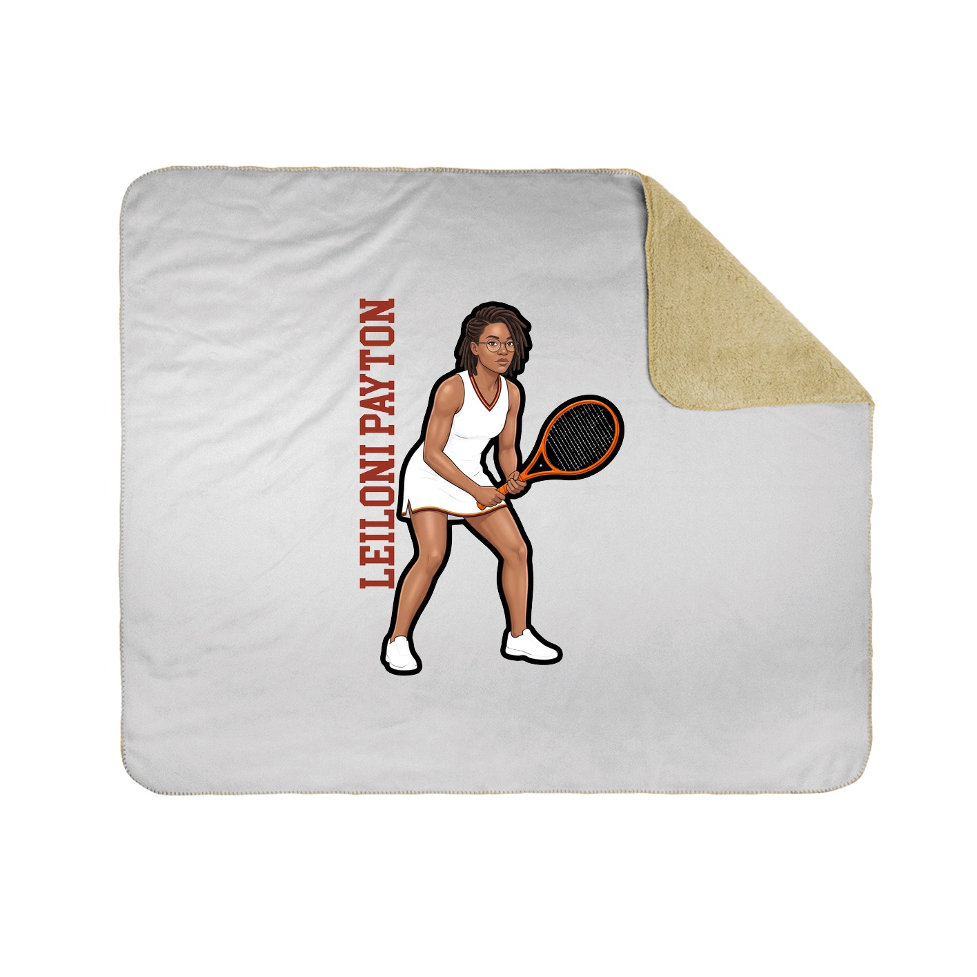 Throw Blanket — Name Vertical in White