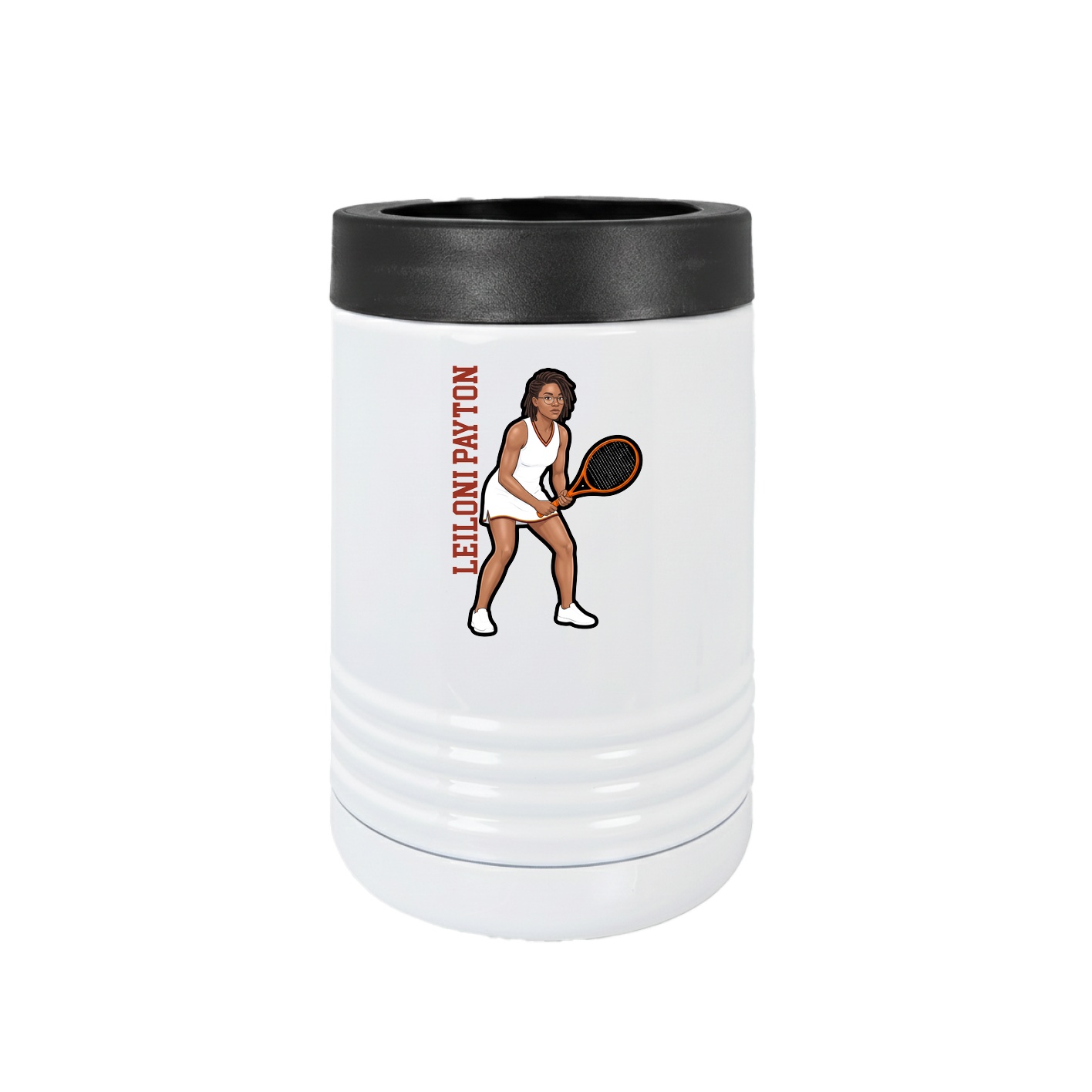 Beverage Holder — Name Vertical in White