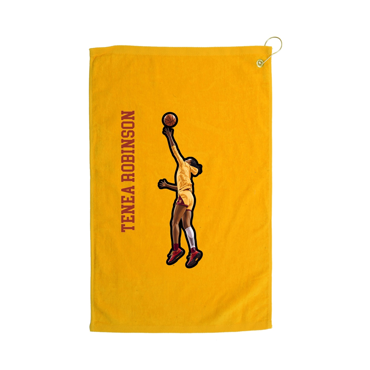 Golf Towel — Name Vertical in Gold
