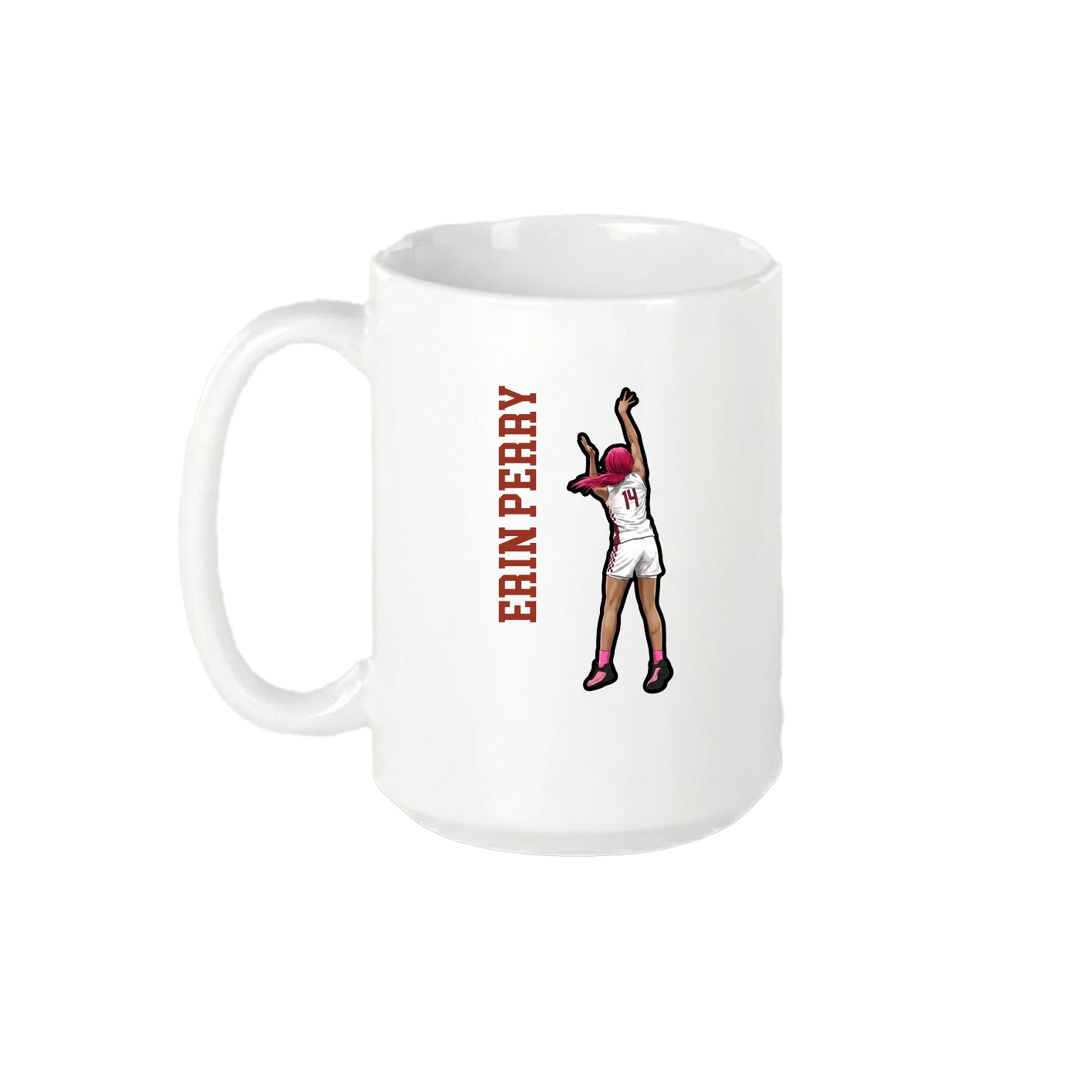 15oz Coffee Mug — Name Vertical in White