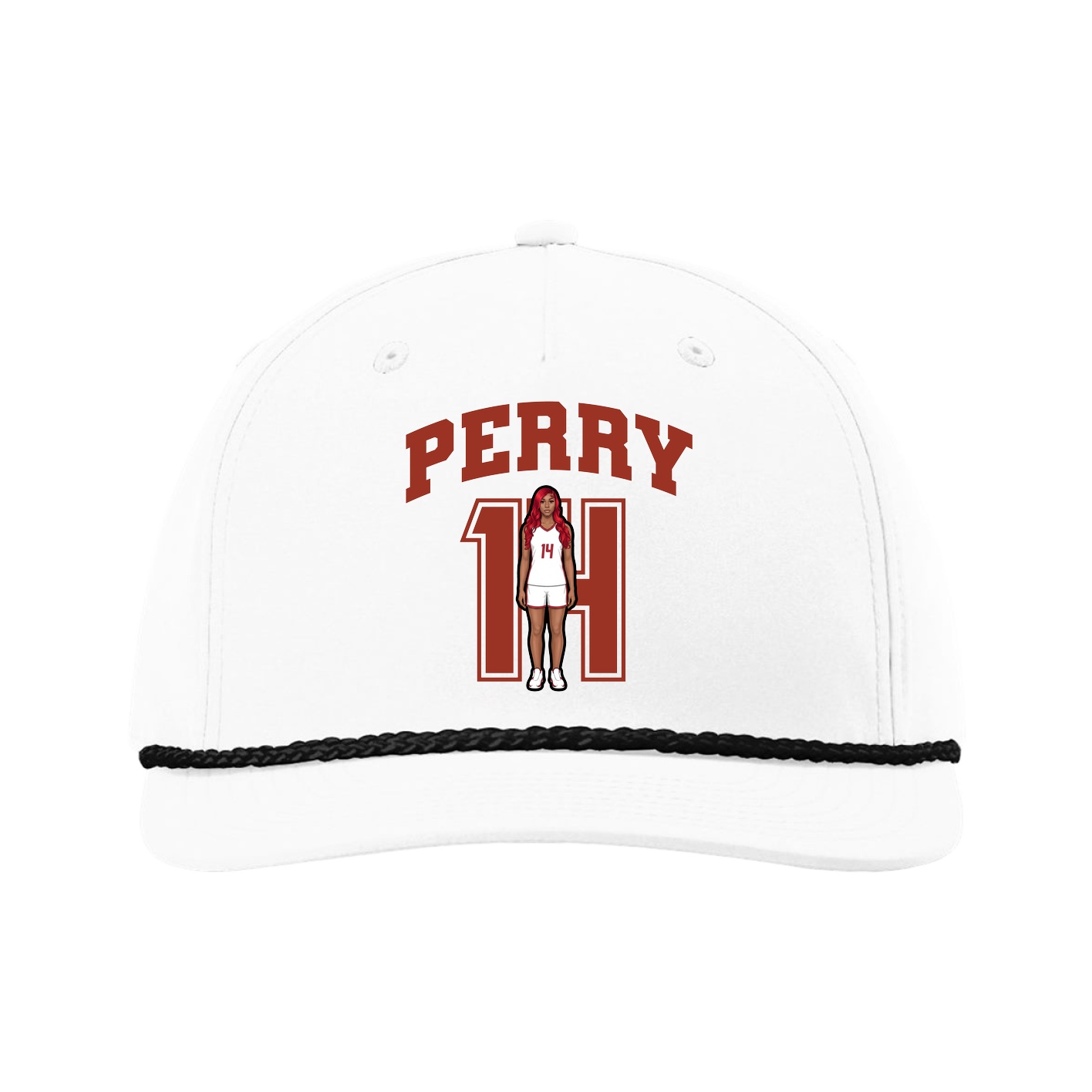 Five-Panel Classic Rope Cap — Number in White