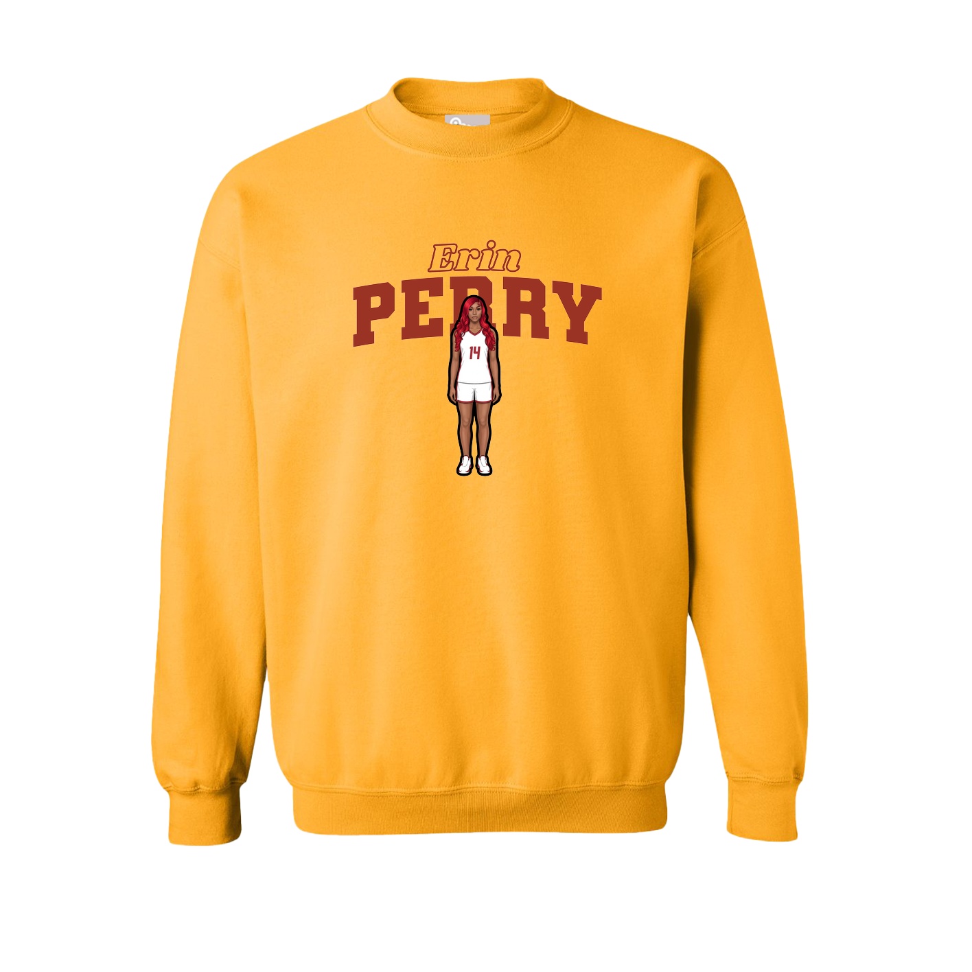 Fleece Crew — Name Arch in Gold